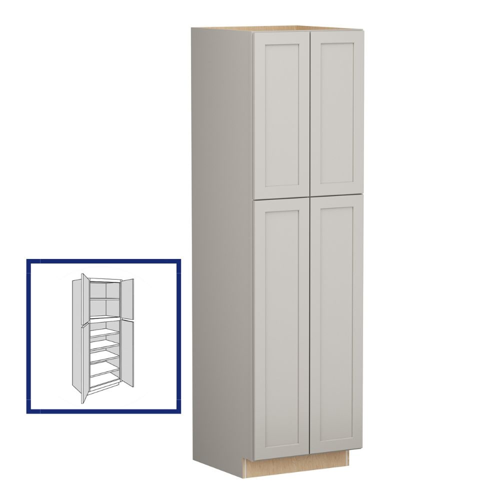 Shenandoah PRO Express SPE 90MYS-63147 Breckenridge 24-in W x 96-in H x 24-in D Stone Pantry Fully assembled Plywood Cabinet (Recessed Panel Shaker)