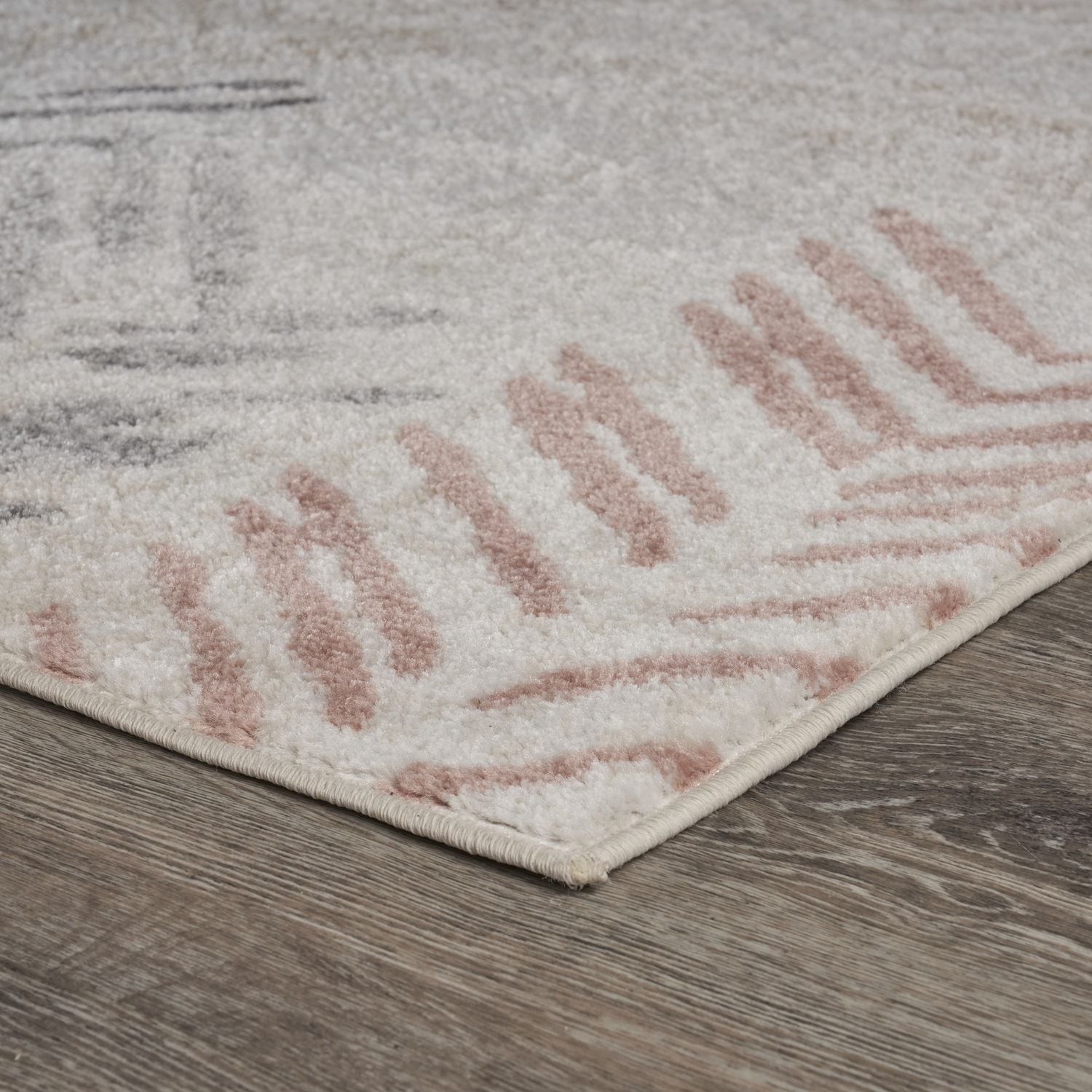 Ivory Multicolored Abstract Arrows Synthetic Area Rug