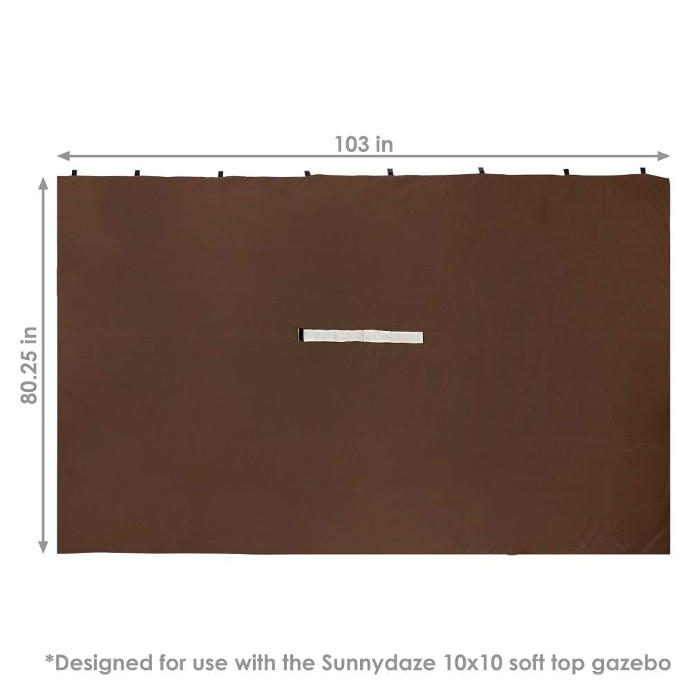 Brown Polyester 4-Piece Gazebo Privacy Sidewall Set