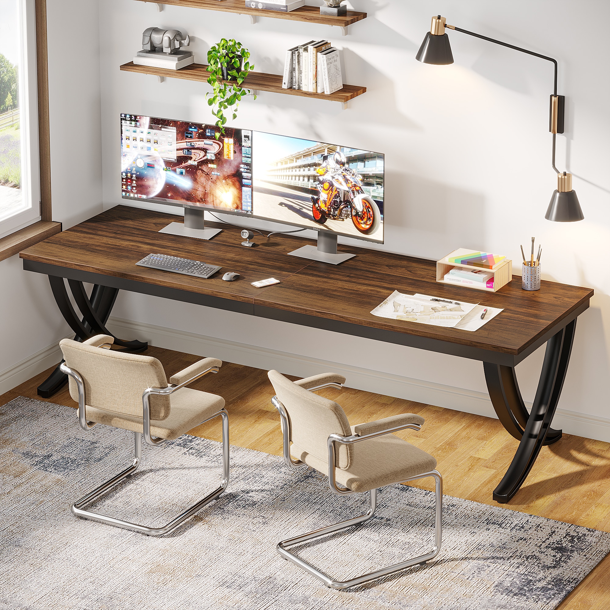 Fnova LWTJ-RY0068 Office Conference Table Multiple colors/finishes 8 -Person Conference table ( 78.8-in W x 29.5-in H )