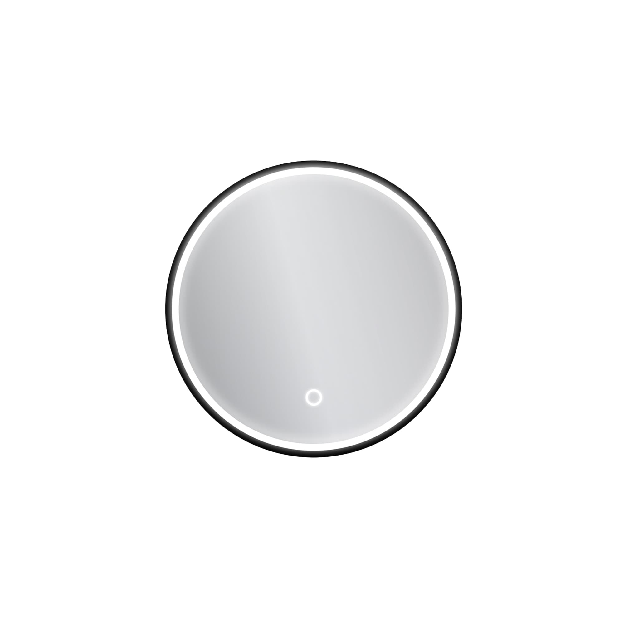 Bybafun YB5100087 24-in x 24-in Lighted LED Fog Free Surface Mount Black Mirrored Round Medicine Cabinet