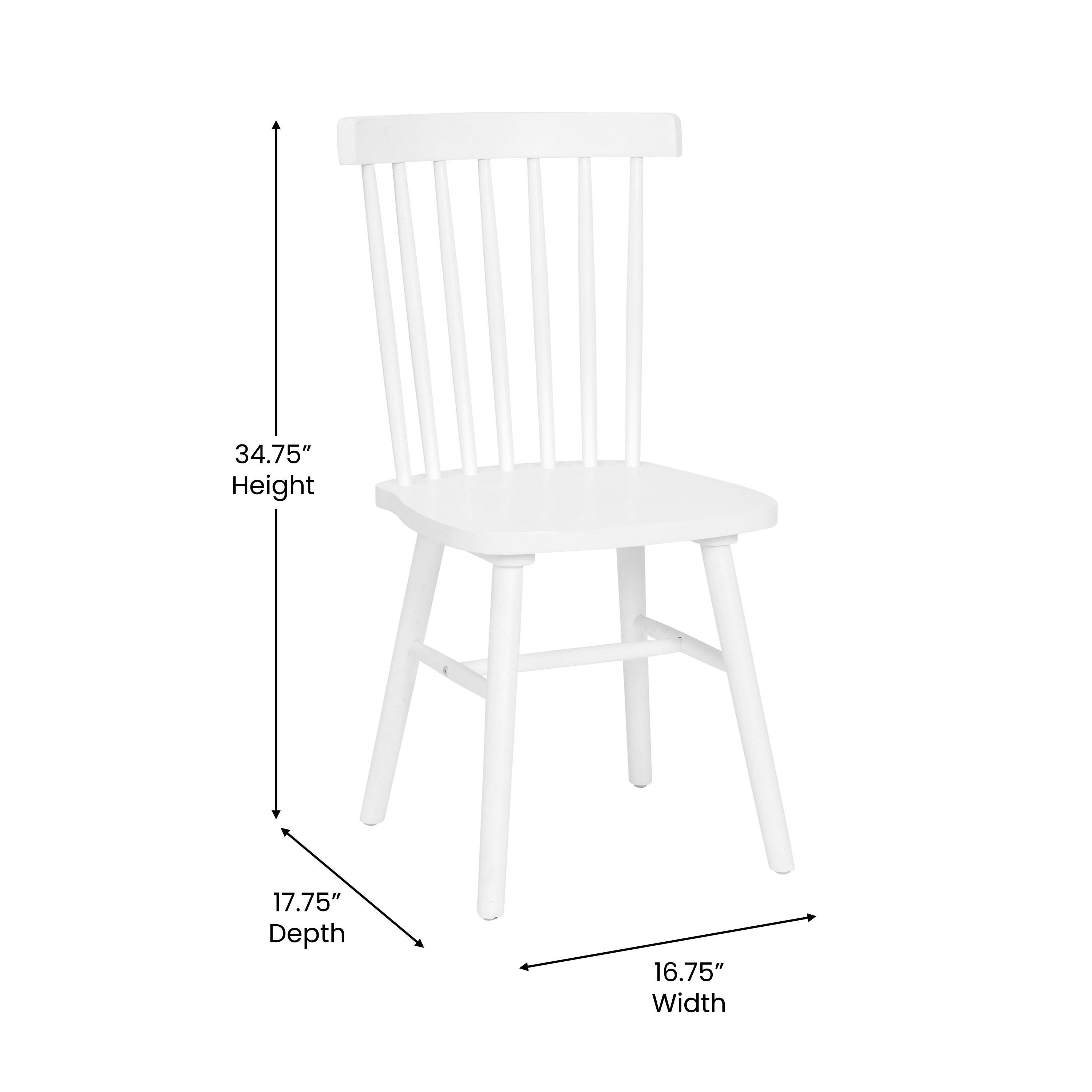 Elegant Windsor White Slat Wood Side Chair