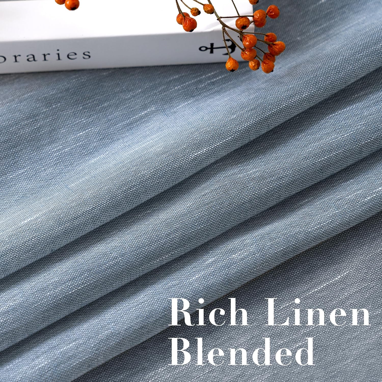H.Versailtex LINENCS5284DENIM curtains - View #2