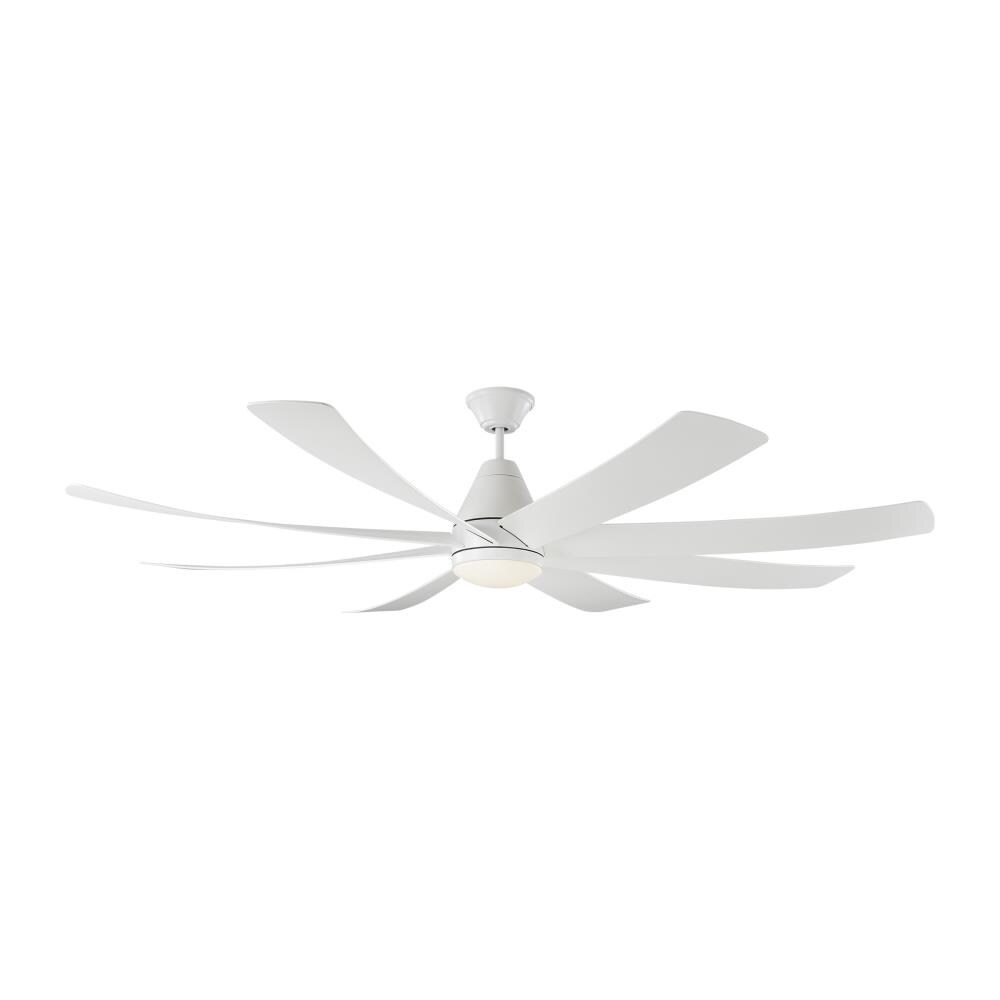 Monte Carlo 8KGR72RZWD Kingston Collection 72-in Matte White Ceiling Fan with Light and Remote (8-Blade)