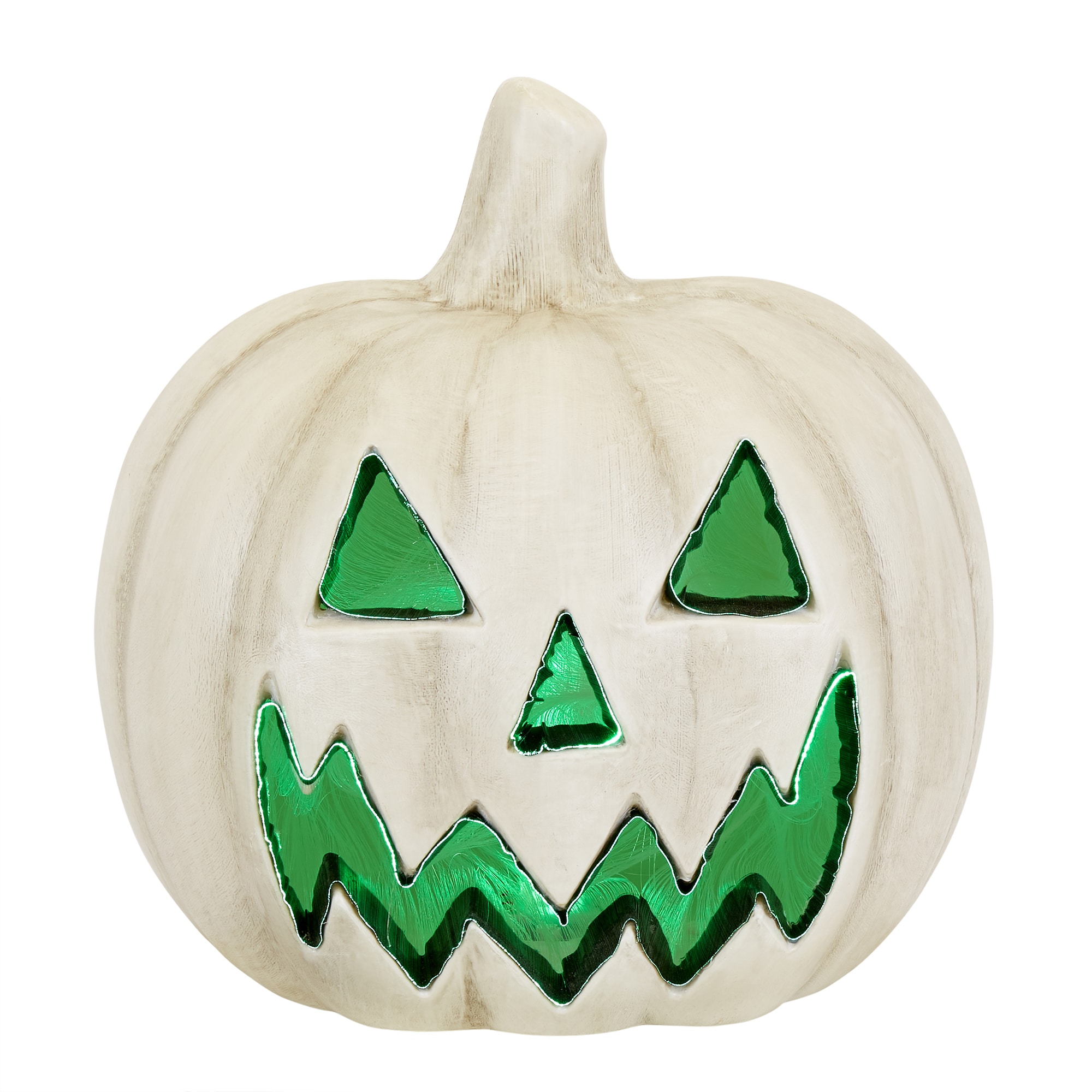 Seasonal Visions 12 in. LED Evil Lighted Pumpkin Halloween Decoration