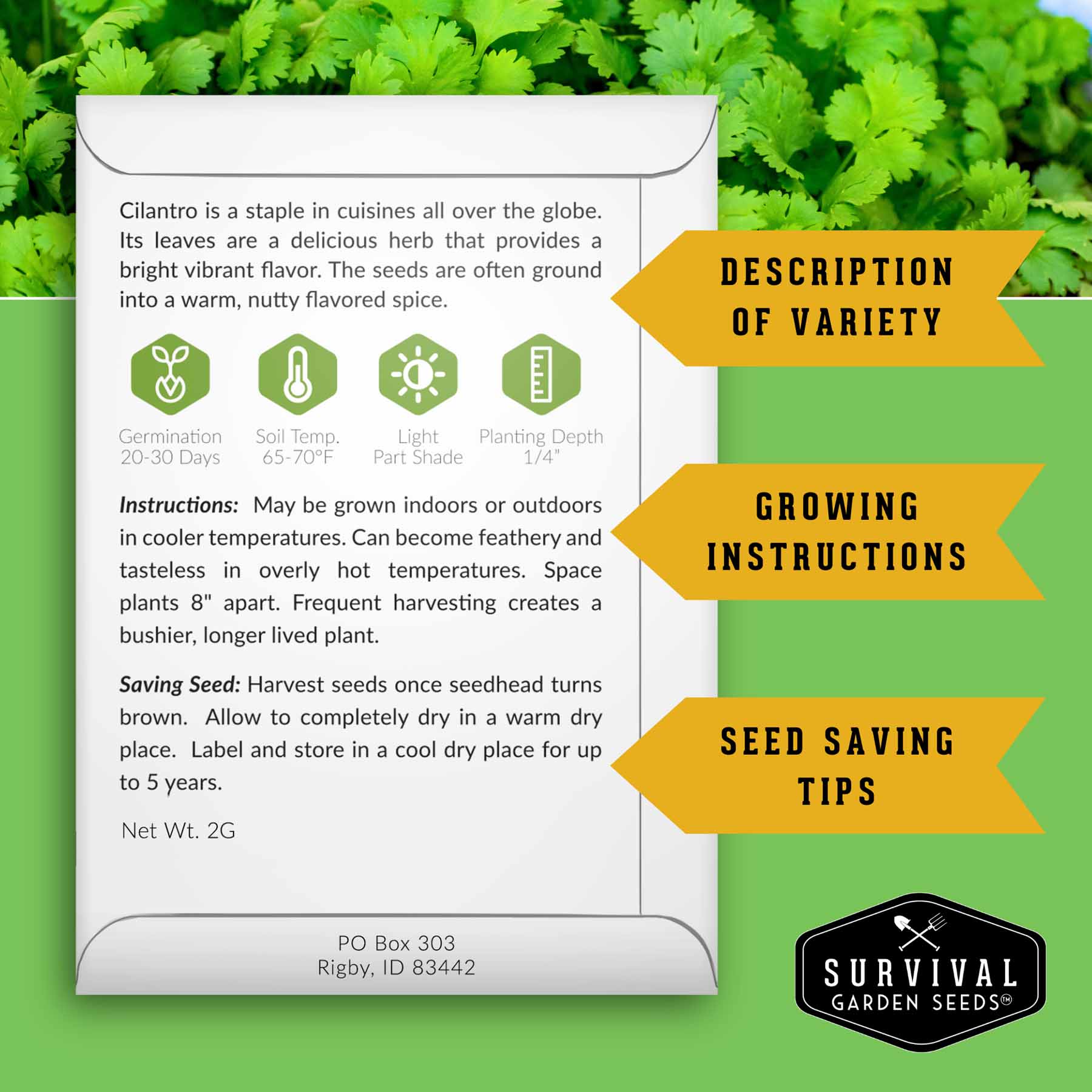 Survival Garden Seeds COOLWEATHERCOLLEC Vegetable-Herb-Seeds - View #3