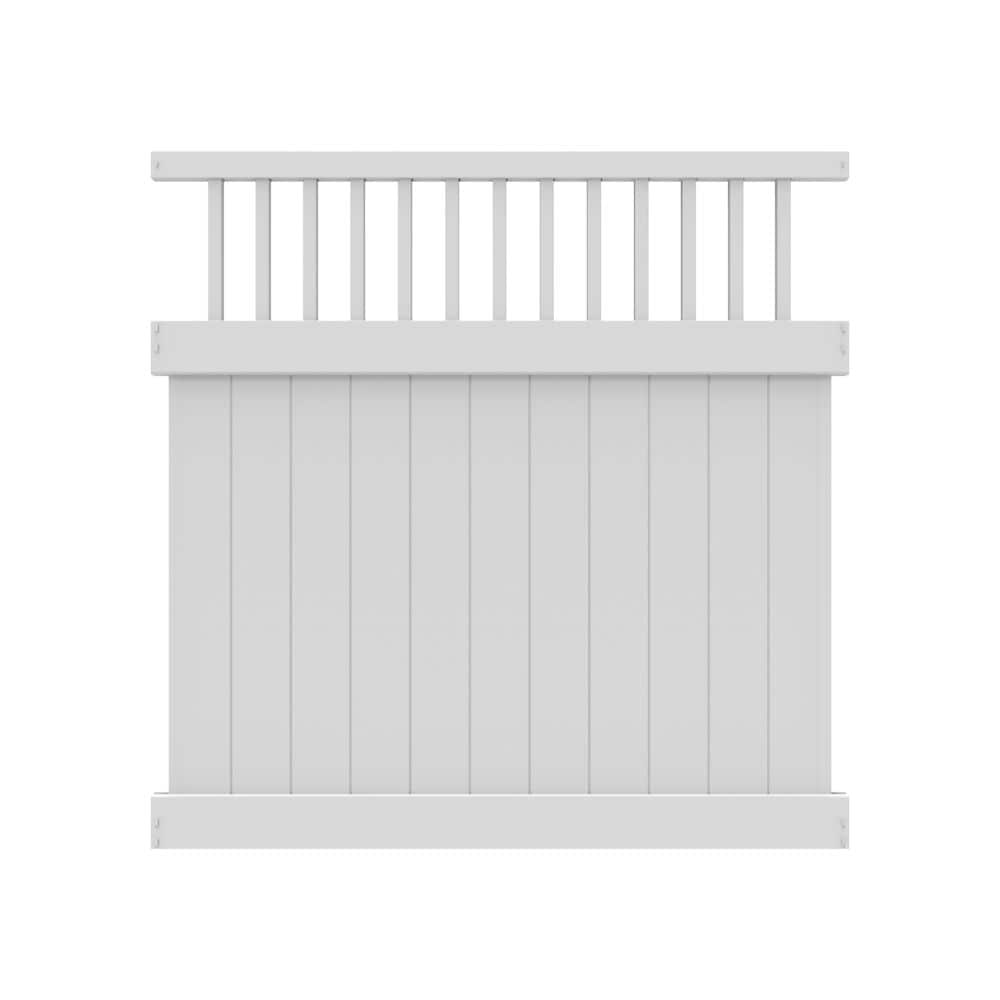 Freedom Bexley 6-ft H x 6-ft W White Vinyl Standard Fence Panel in the ...