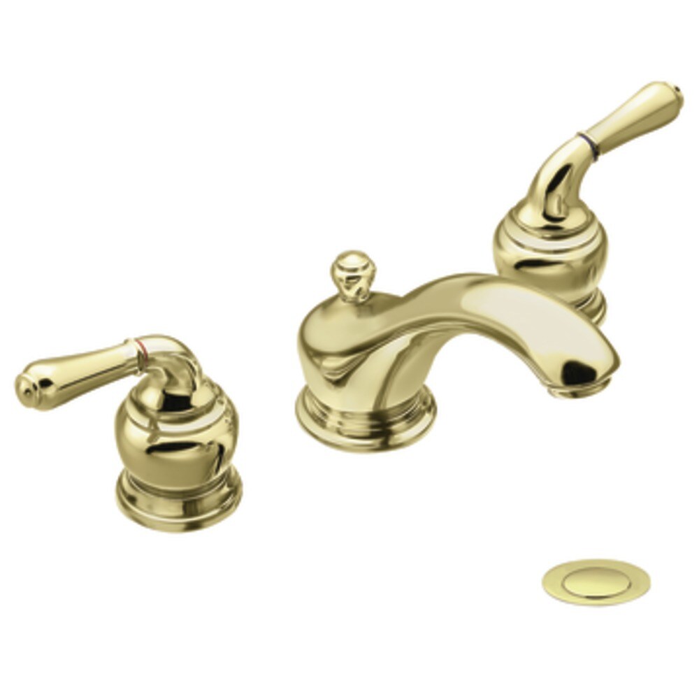 Moen T4570P Monticello Polished Brass Widespread 2-Handle WaterSense Bathroom Sink Faucet