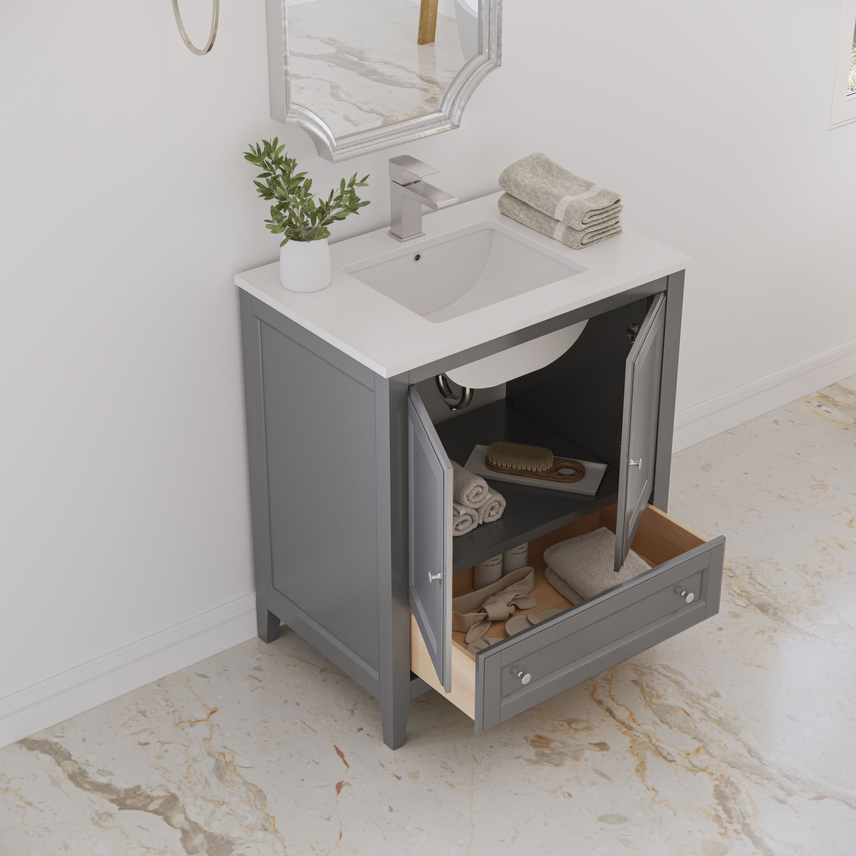 Fresca FCB2030GR-CWH-U Bath-Vanity-Combo - View #3