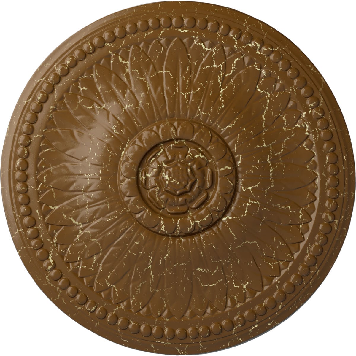 Ekena Millwork CM19BISTC Bailey 18.125-in W x 18.125-in L Painted Smokey Topaz Crackle Polyurethane Whole Ceiling Medallion