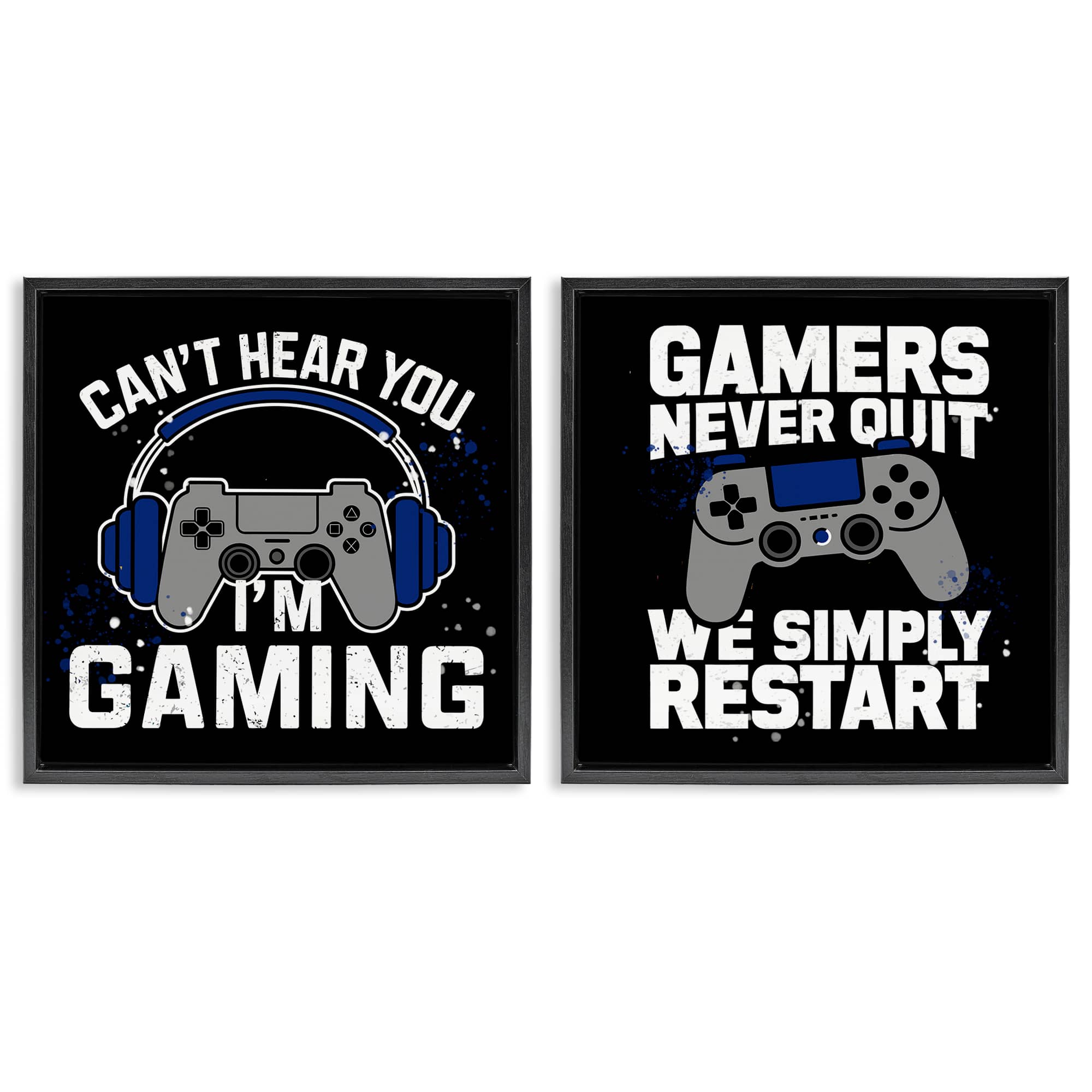 Stupell Industries B2-803-FFB-2PC-24X24 Hardcore Gamer Expressions 2pc Floating Frame Set design by Kim Allen