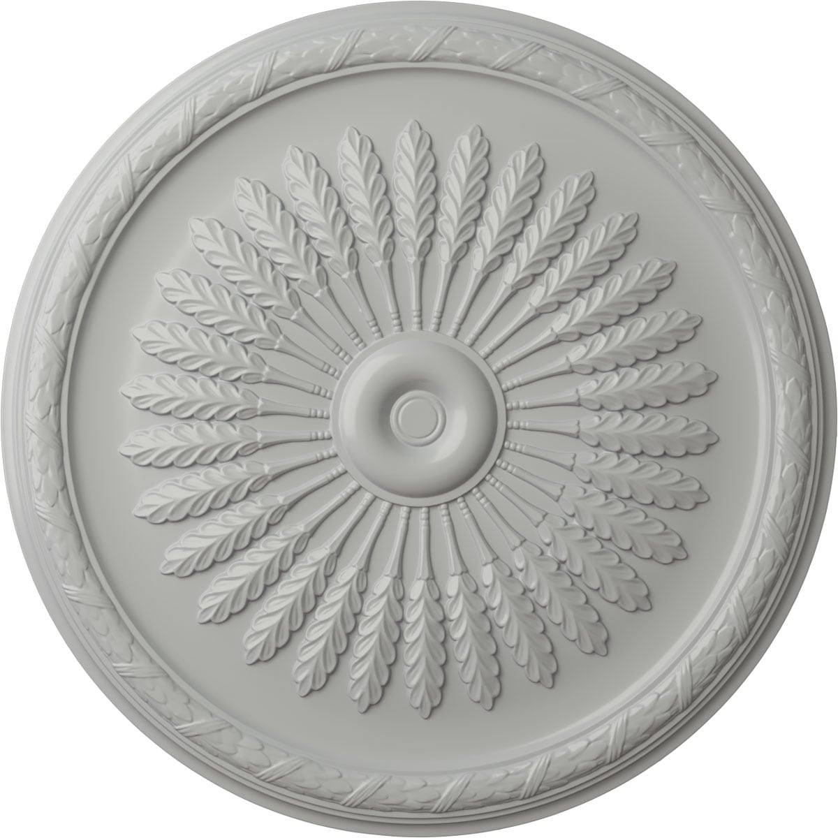 Ekena Millwork CM36JUFRF Juniper 36-in W x 36-in L Painted Frost Polyurethane Whole Ceiling Medallion