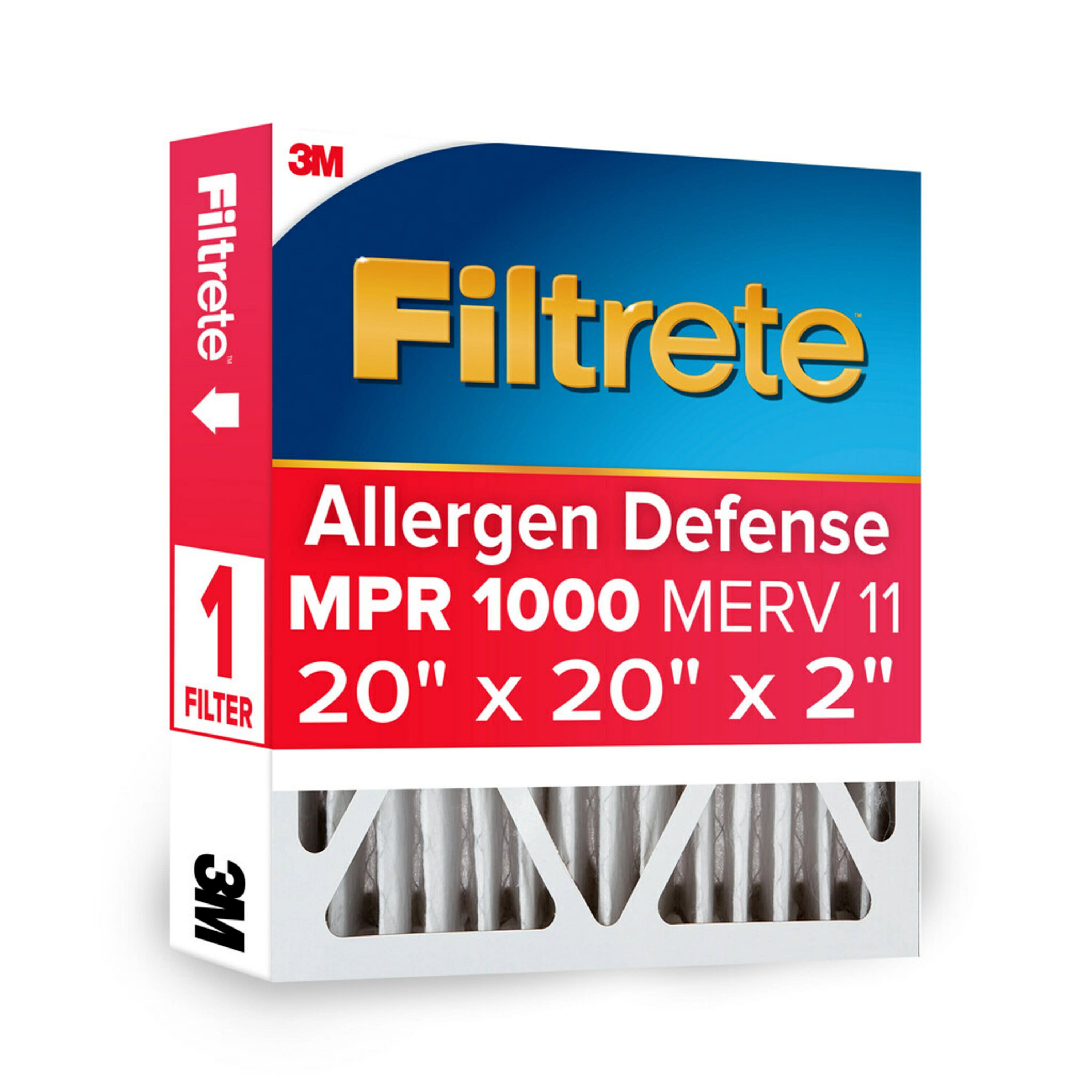 Filtrete LADP02-2IN-6 20 x 20 x 2 MERV 11 1000 MPR Allergen Defense Electrostatic pleated Air Filter