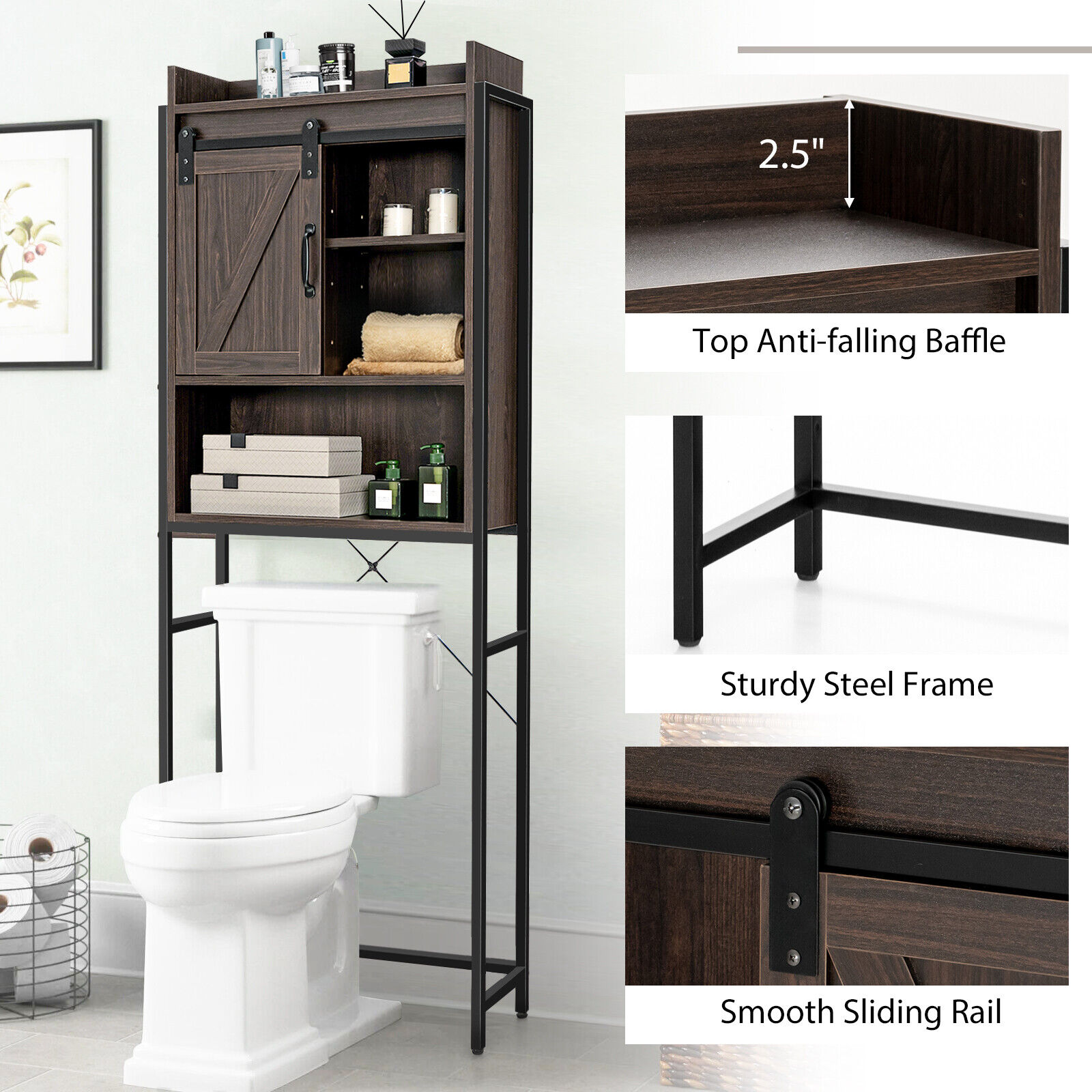 Forclover HYFE-7886BN Bathroom-Wall-Cabinets - View #2