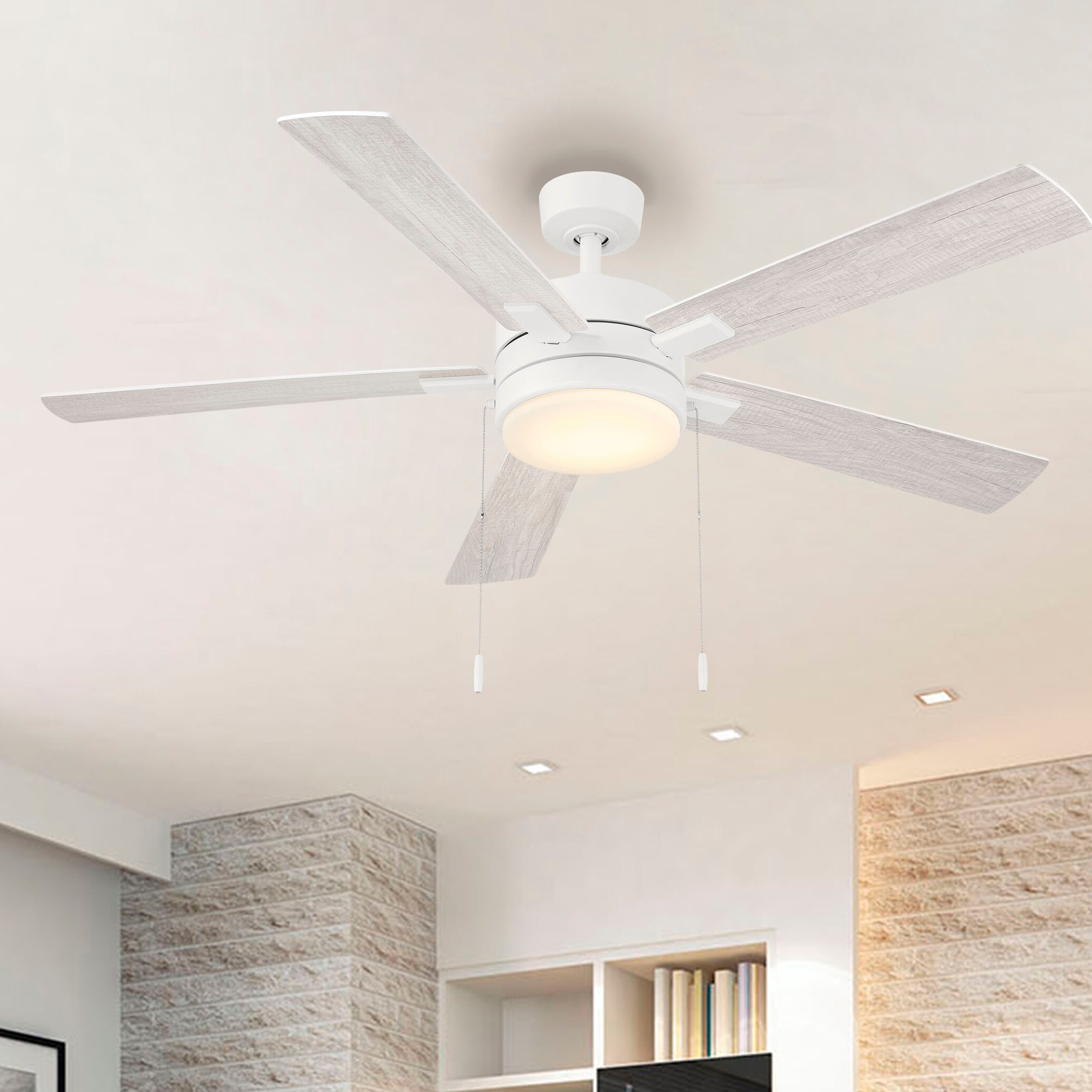 Harbor Breeze Ollington 52-in Matte White Indoor Ceiling Fan with Light (5-Blade)