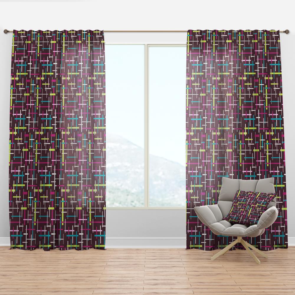 Designart CTN24017-52-95 95-in Multiple colors/finishes Abstract Room darkening Thermal lined Rod pocket Single curtain panel