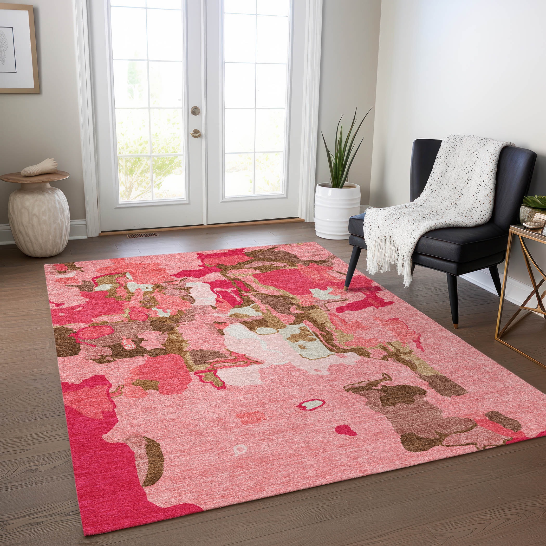 Addison Rugs ACN1028CR30X46 Chantille ACN1028CR 2 x 3 (ft) Polyester Coral Rectangular Indoor/Outdoor Geometric Machine washable Area rug