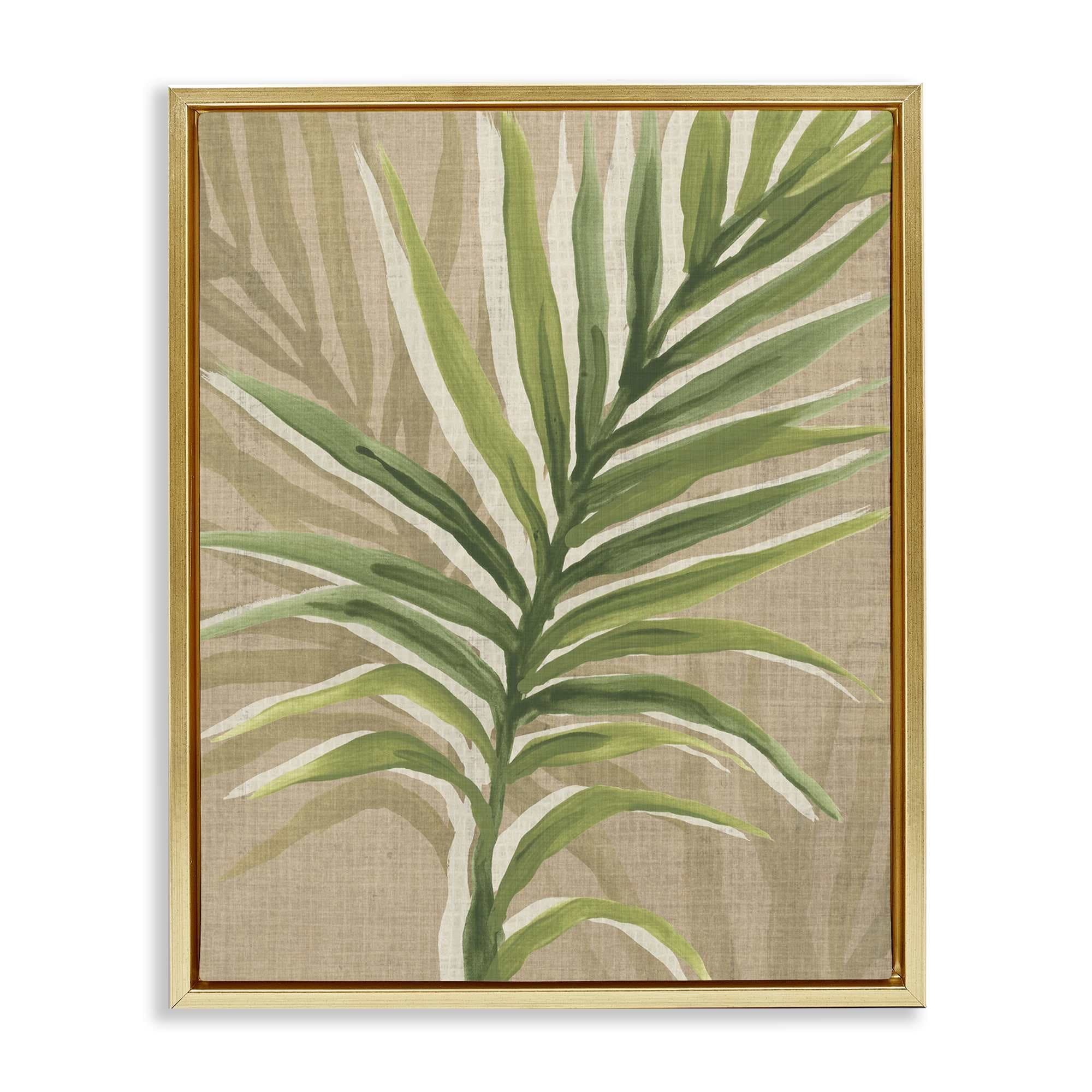 Stupell Industries BS-396-FFG-16X20 Rustic Palm Plant Floating Frame design by June Erica Vess