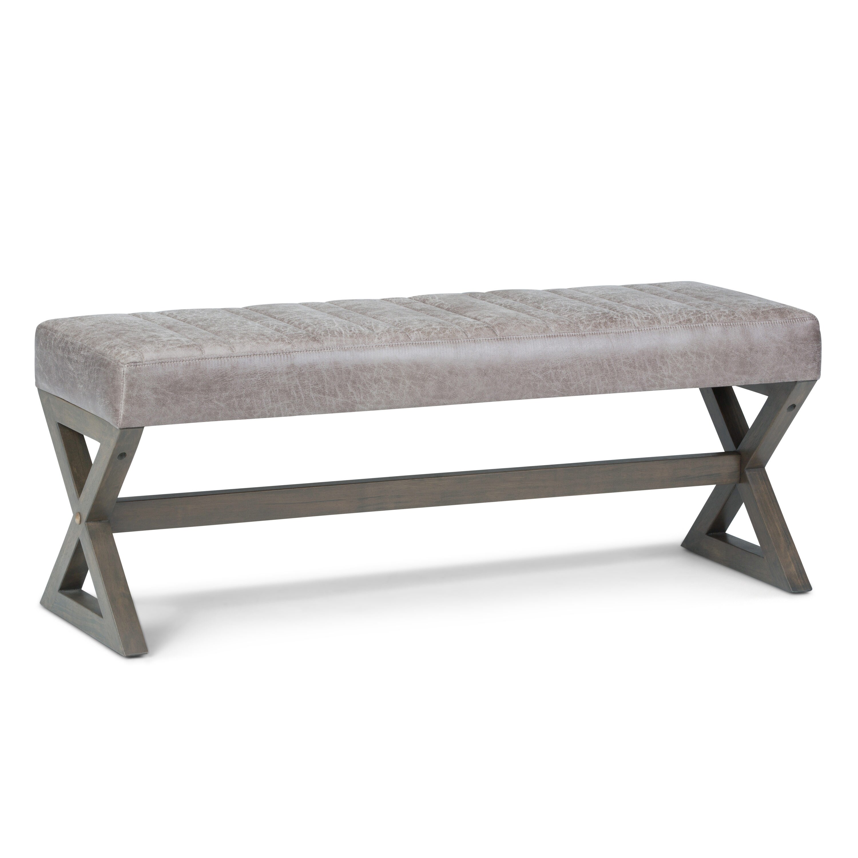 Simpli Home Milltown Ottoman Bench, Gray