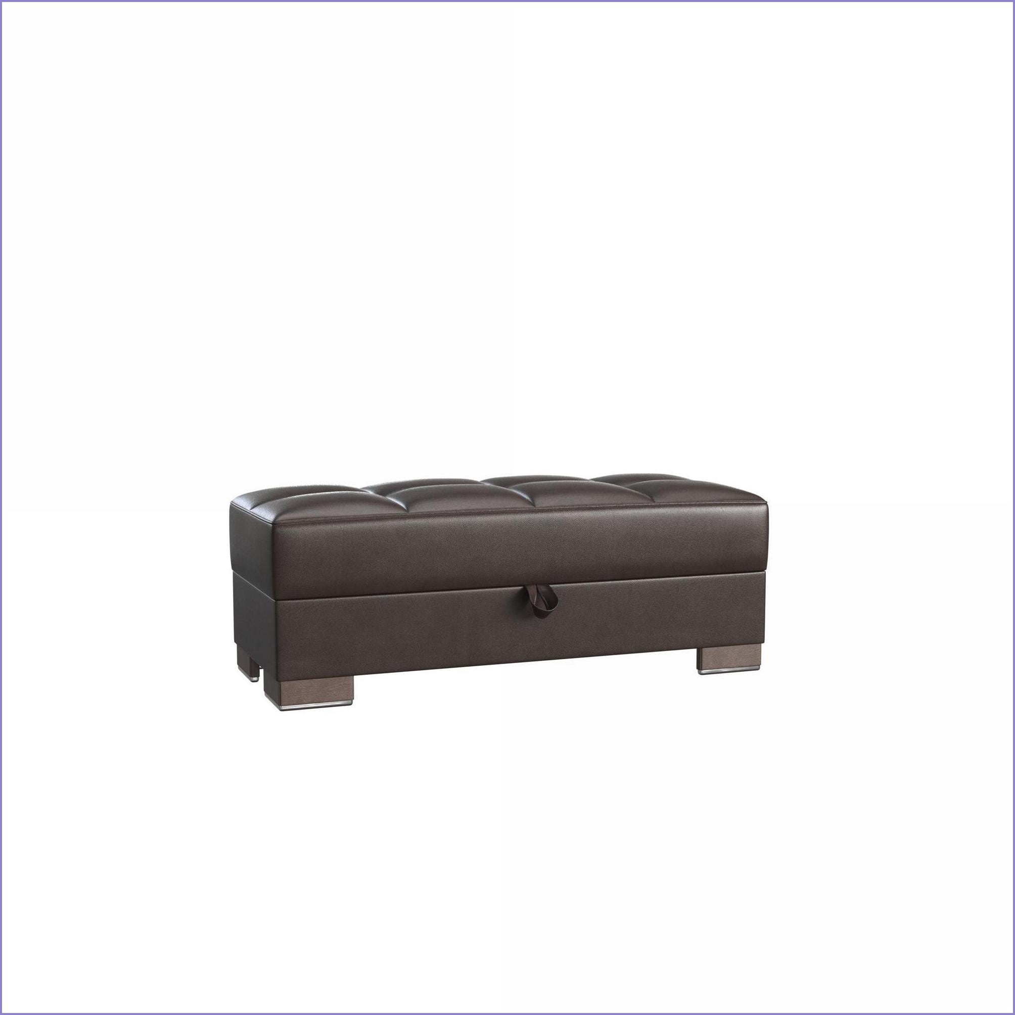 Watnature Ottoman Convertible with Storage for Small Spaces Modern Clean Lined  Walnut Brown  Wood Trim