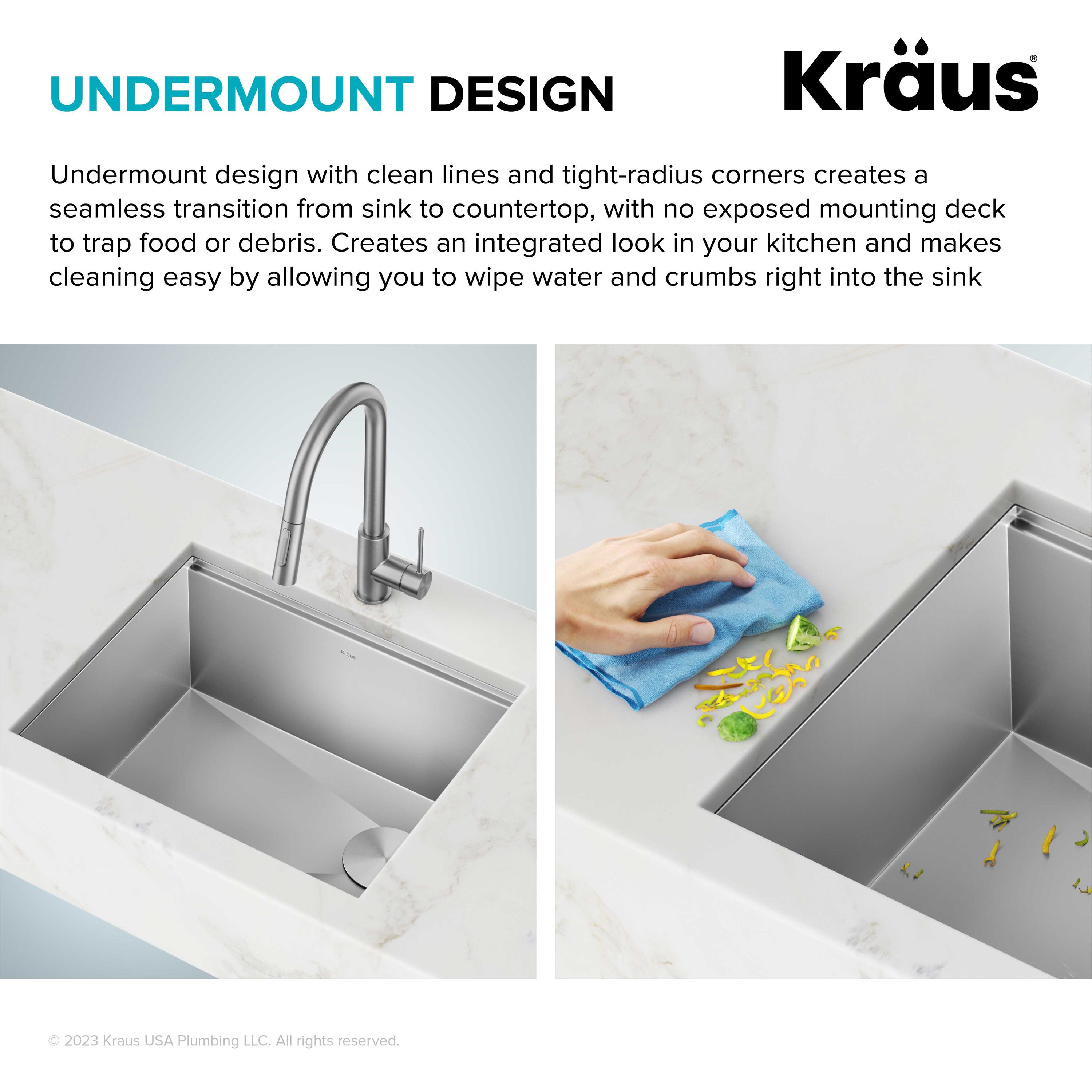 Kraus Kore Undermount 21-in x 19-in Stainless Steel Single Bowl Workstation Kitchen  Sink in the Kitchen Sinks department at