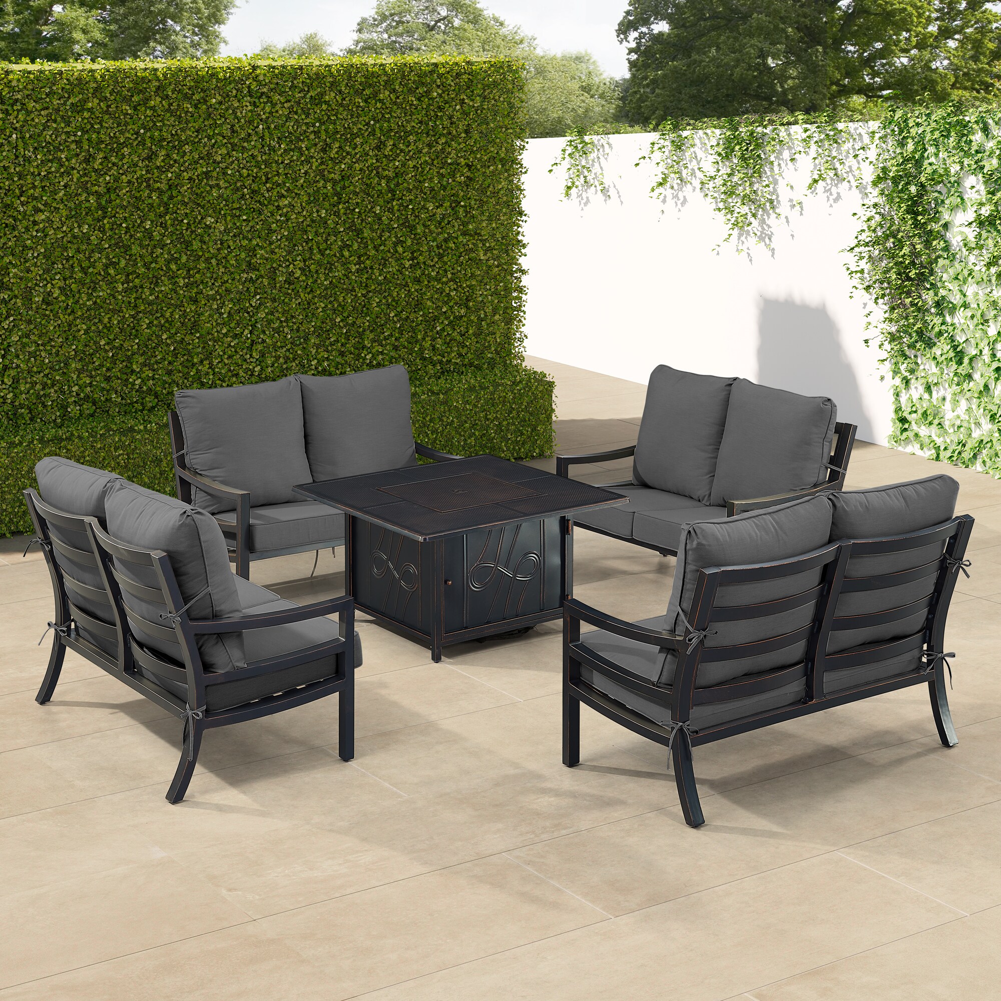 Oakland Living HUDSON4LSREGISBKCU Patio-Conversation-Sets - View #3