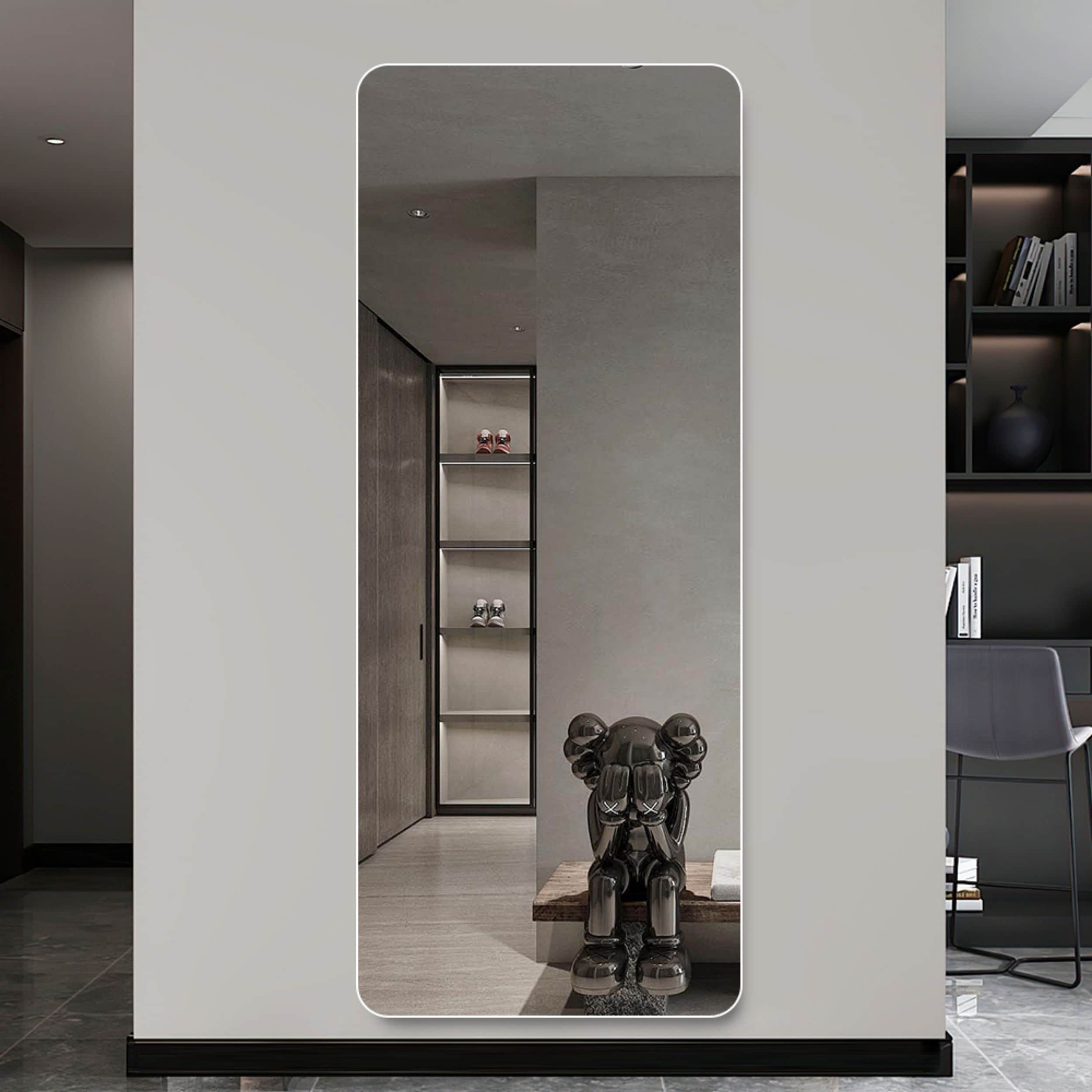 Poinic LS-PLD6524F1 24-in W x 65-in H Rectangle Silver Polished Frameless Full Length Wall Mirror