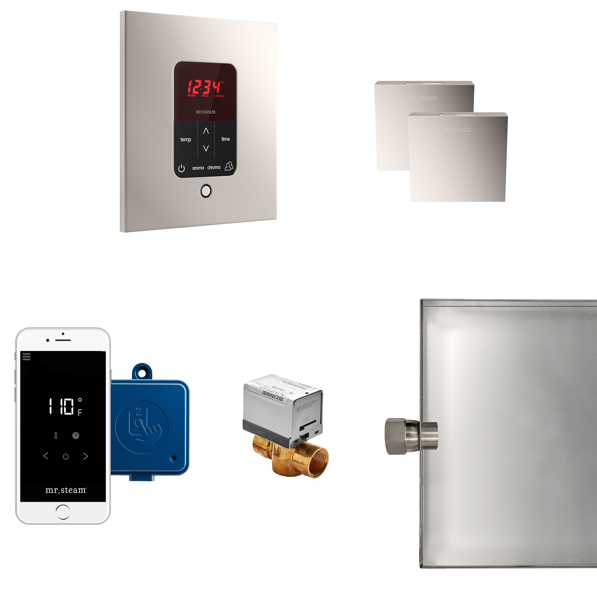 Mr. Steam MSBUTLERXSQ-PN 120-Watt Polished Nickel Steam generator control kit