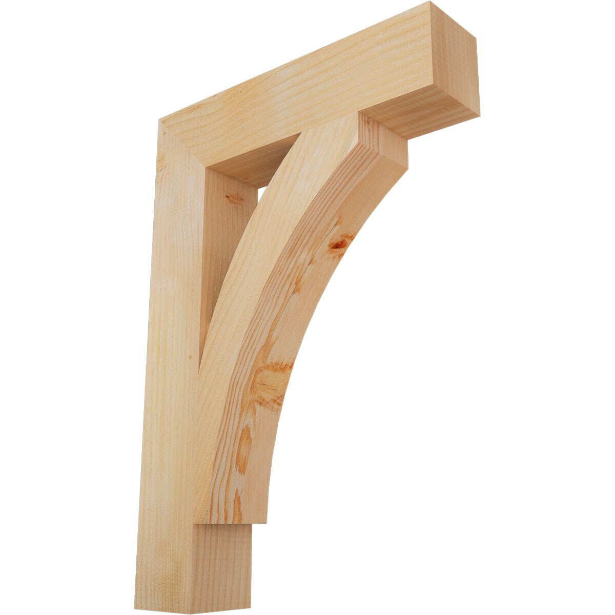 Ekena Millwork BKT04X18X26THR05RDF Thorton block rough sawn 4-in x 18-in x 26-in Douglas fir Brown Wood Standard bracket