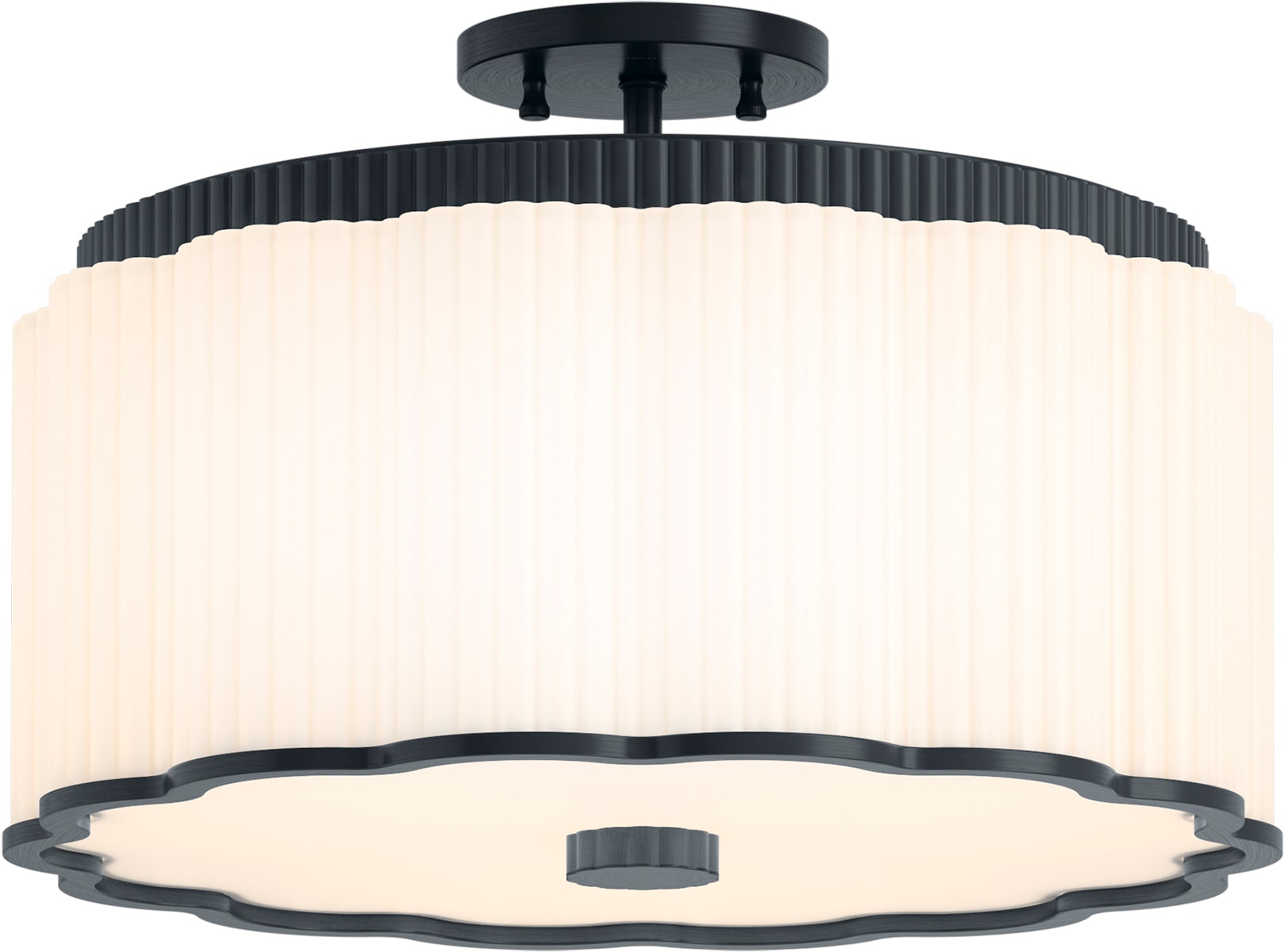 KOHLER 27437-SF03-GNL Tresdoux 3 -Light 16.19-in Black Semi Flush Mount Light