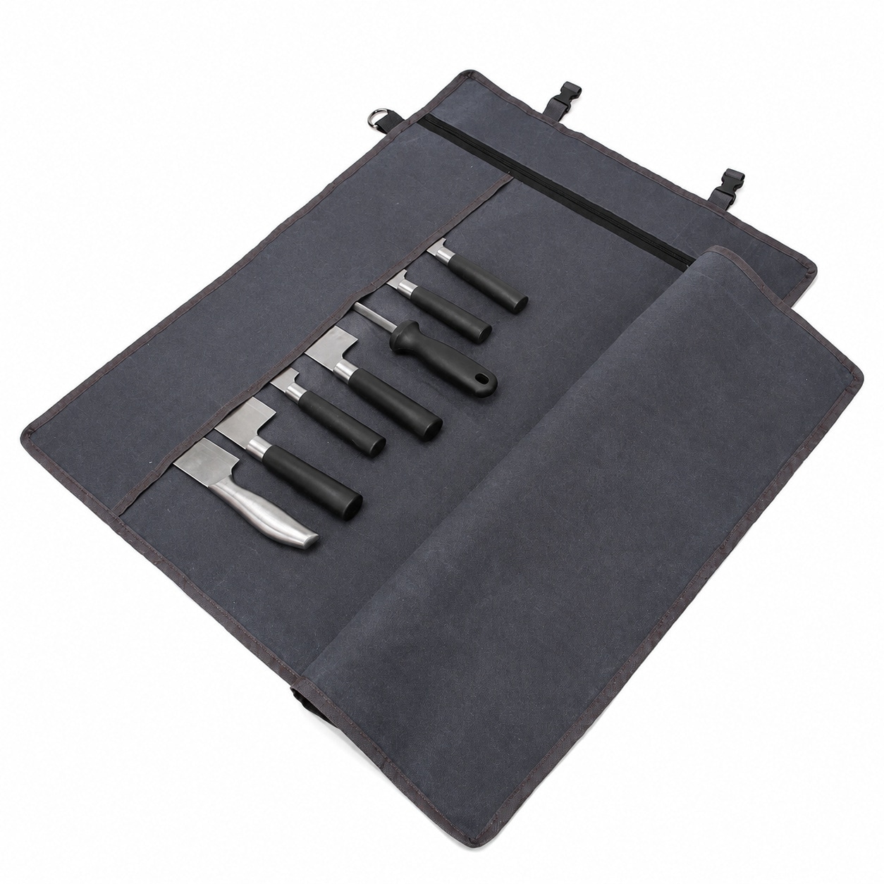 Avid Power Waxed Canvas Chef Knife Roll Bag 10 Slots Portable Kitchen Tool Carrier
