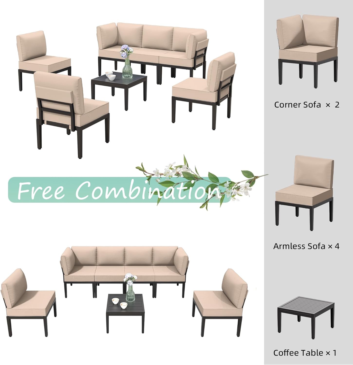 ALAULM LS-IRON7-SAND Patio-Conversation-Sets - View #4