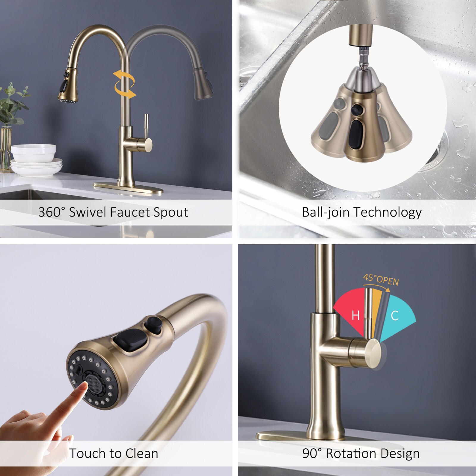 WELLFOR WB-H#RB0808 Kitchen-Faucets - View #5