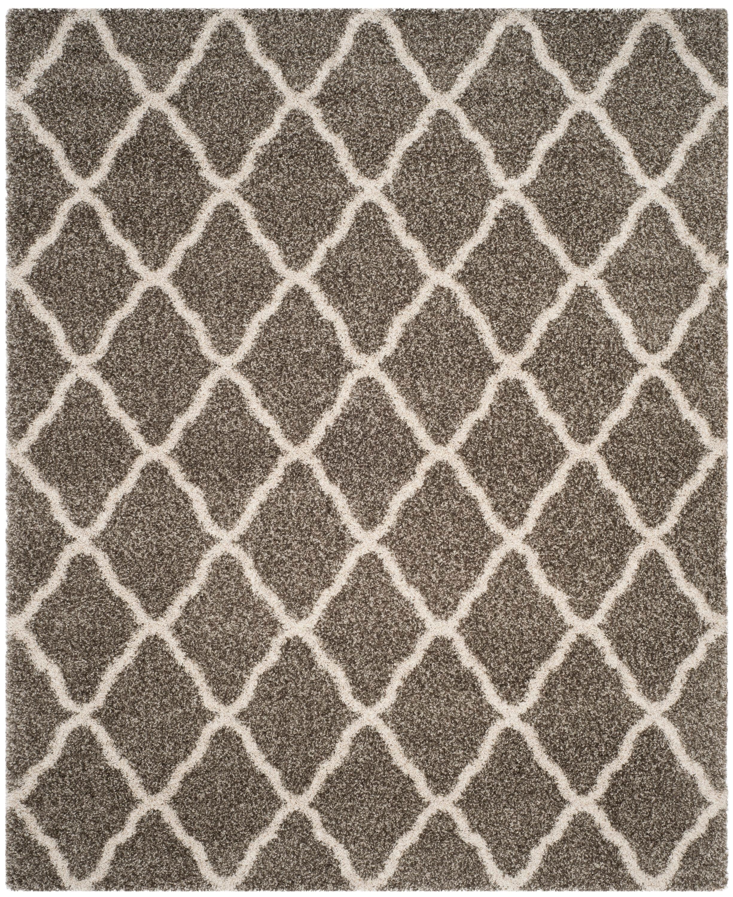 Safavieh SGH283B-8 Hudson Sabine Shag 8 x 10 (ft) Loomed Polypropylene Gray/Ivory Rectangular Indoor Trellis Area rug
