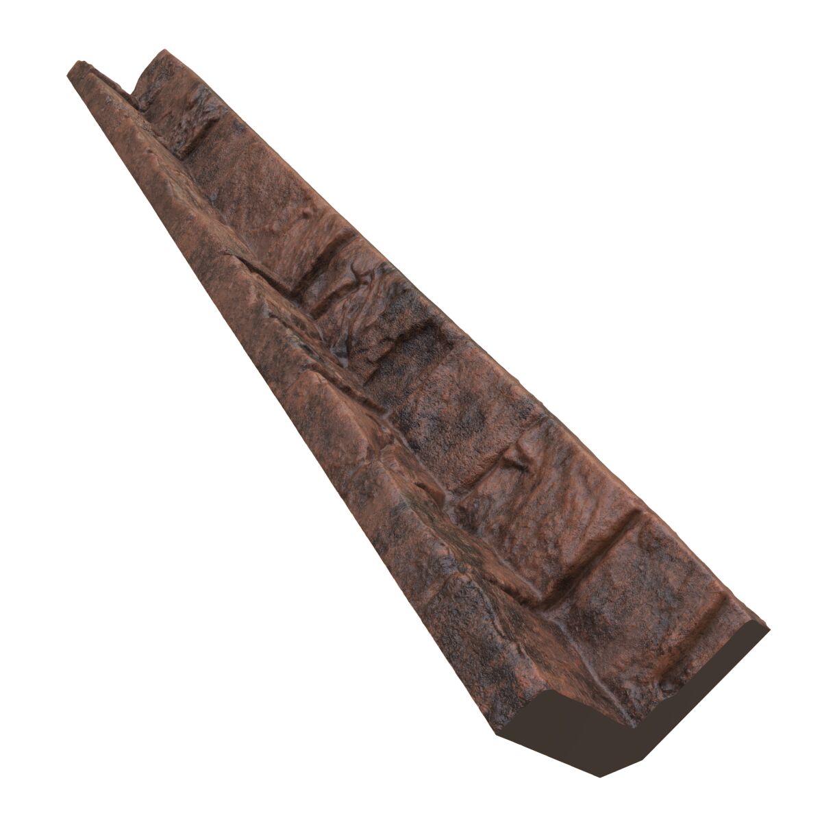 Canyon Brown Faux Stone Siding Panel Inside Corner 3" x 48"