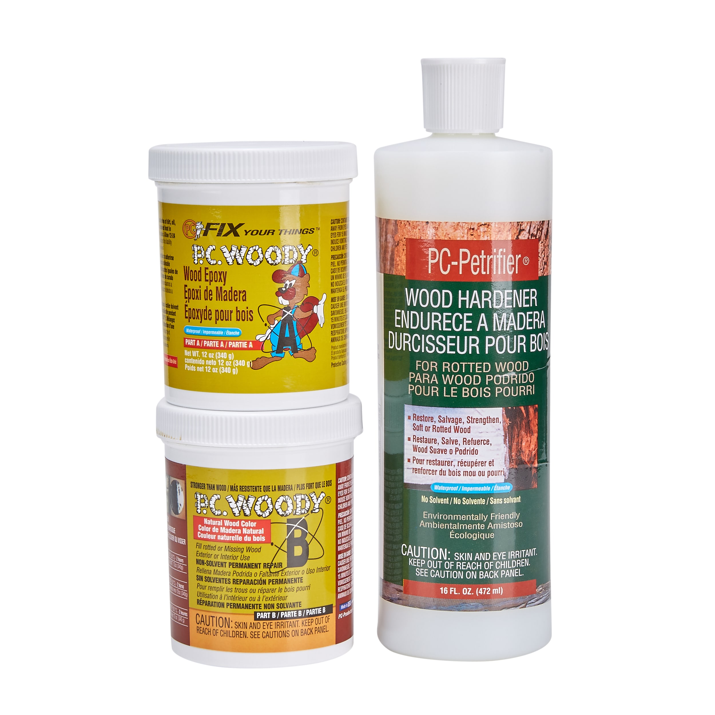 PC-Woody PC-WOODY 6OZ Wood Filler Epoxy Adhesive, 6 oz, Can, White