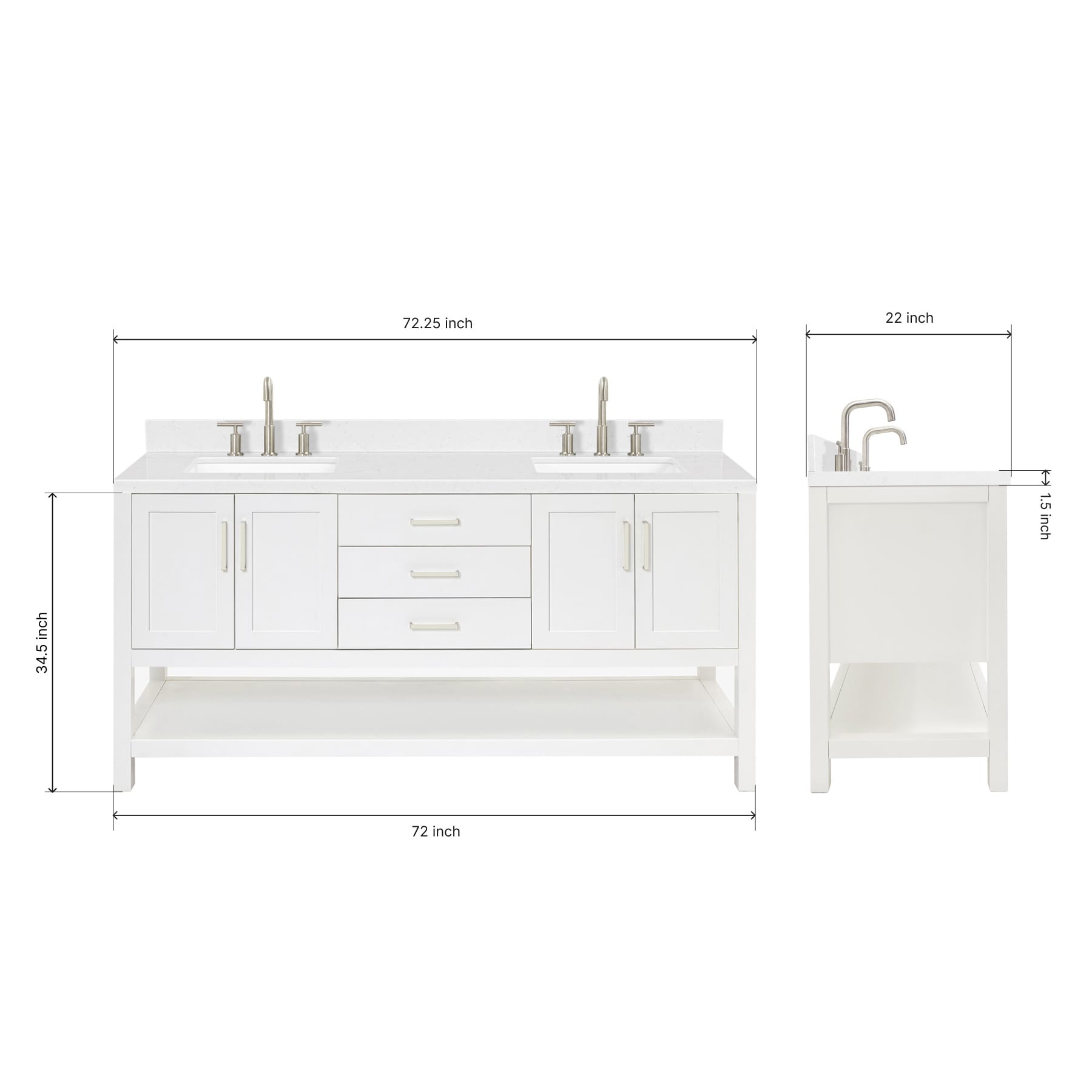 ARIEL S072DCQRVOWHT Bath-Vanity-Combo - View #3