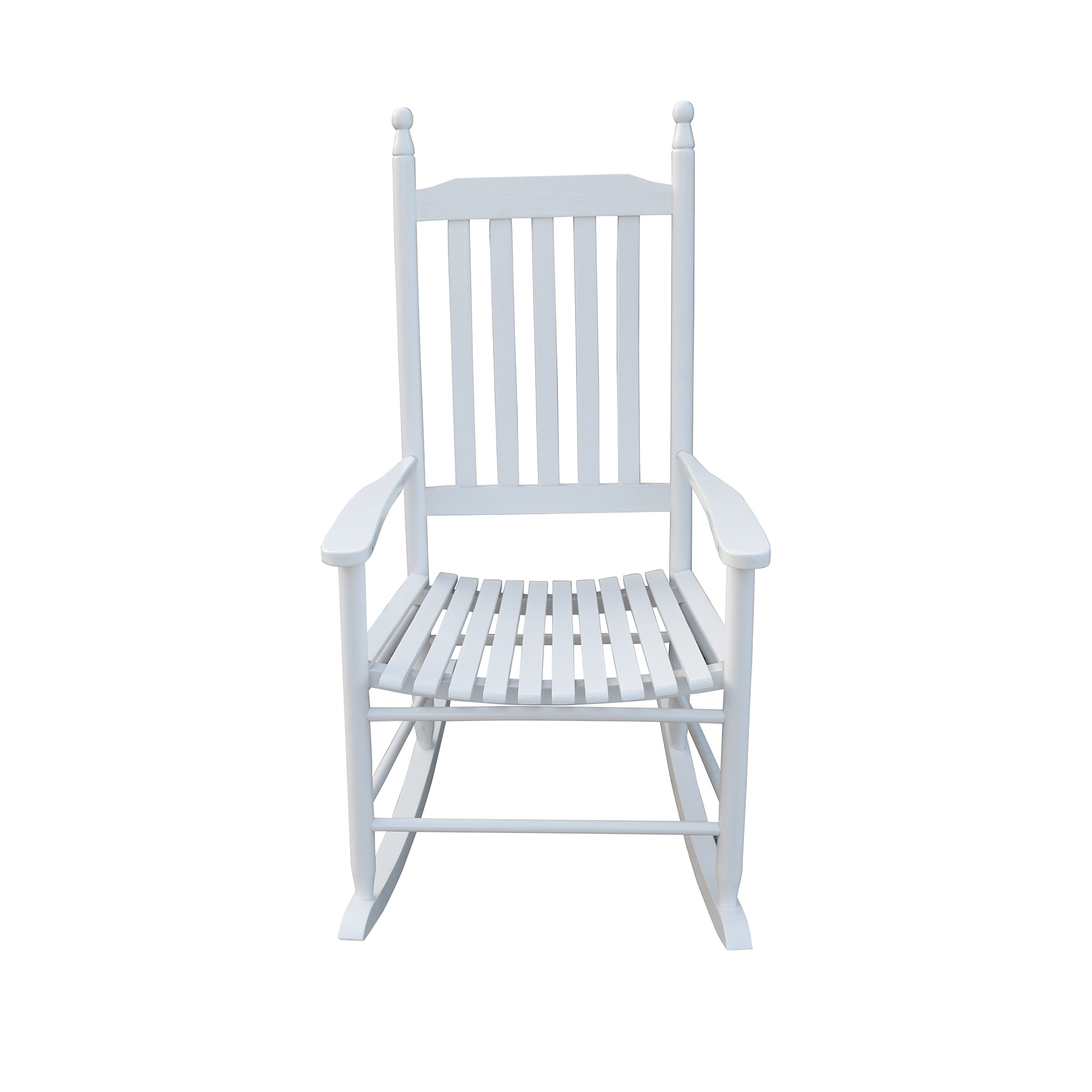 CESICIA Patio Chairs White Wood Frame Stationary Rocking Chair with ...