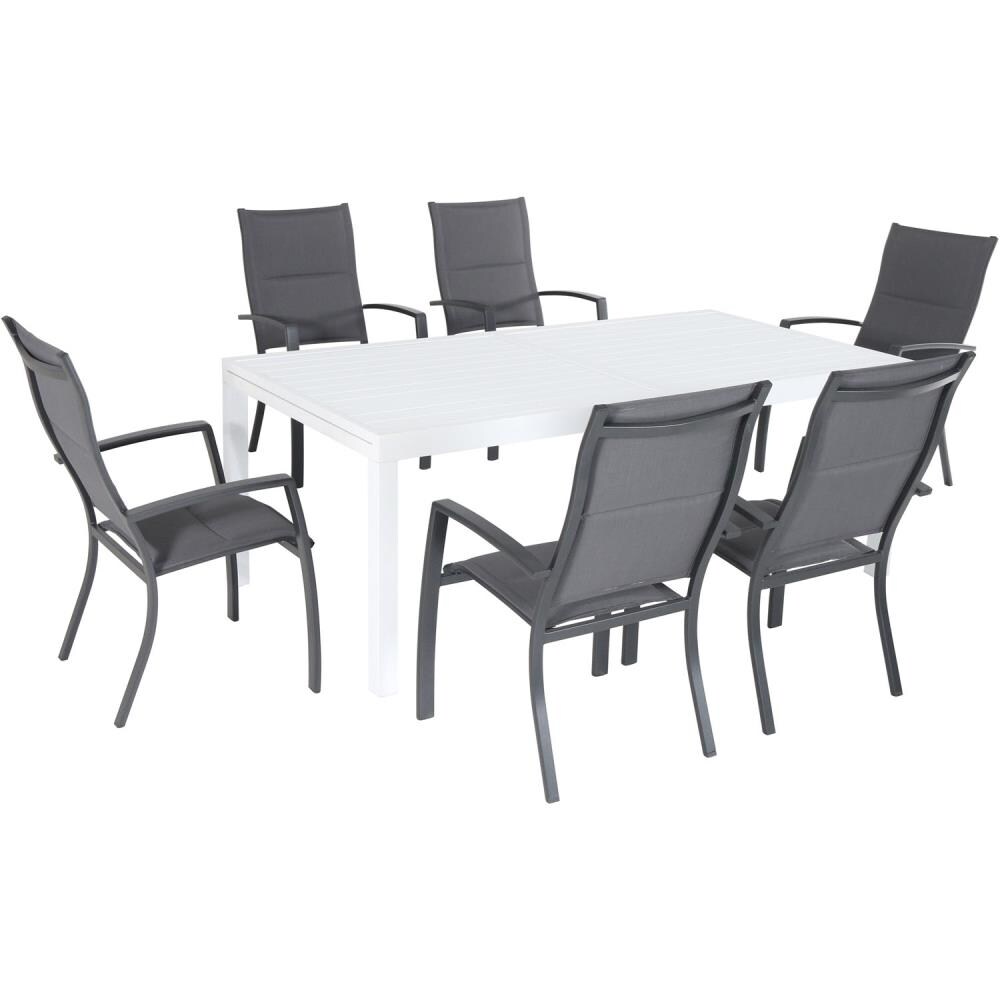 Hanover DELDN7PCHB-WG Del Mar 7-Piece Gray Patio Dining Set with Gray