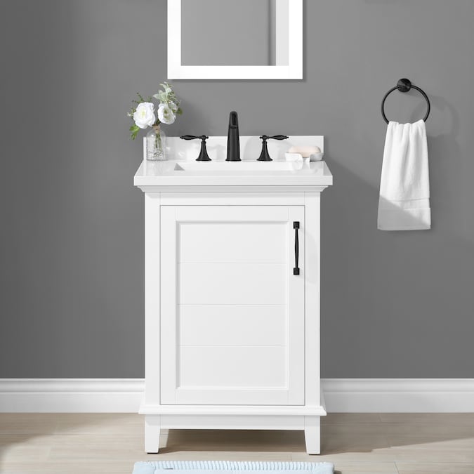 Allen Roth Clarita 24 In White, 45 Inch Bathroom Vanity Lowe S