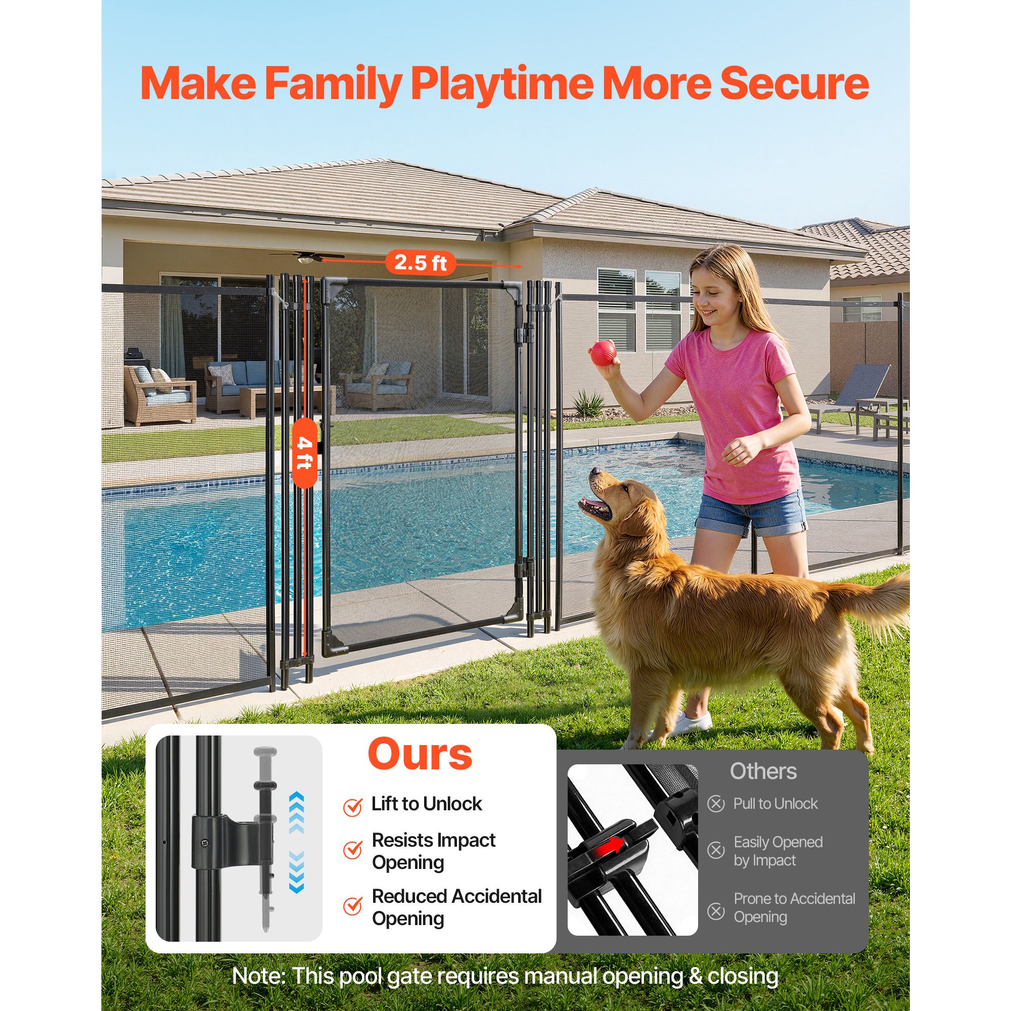 Wudkey L4-DH0L5F Pool-Safety-Barrier-Gates - View #5