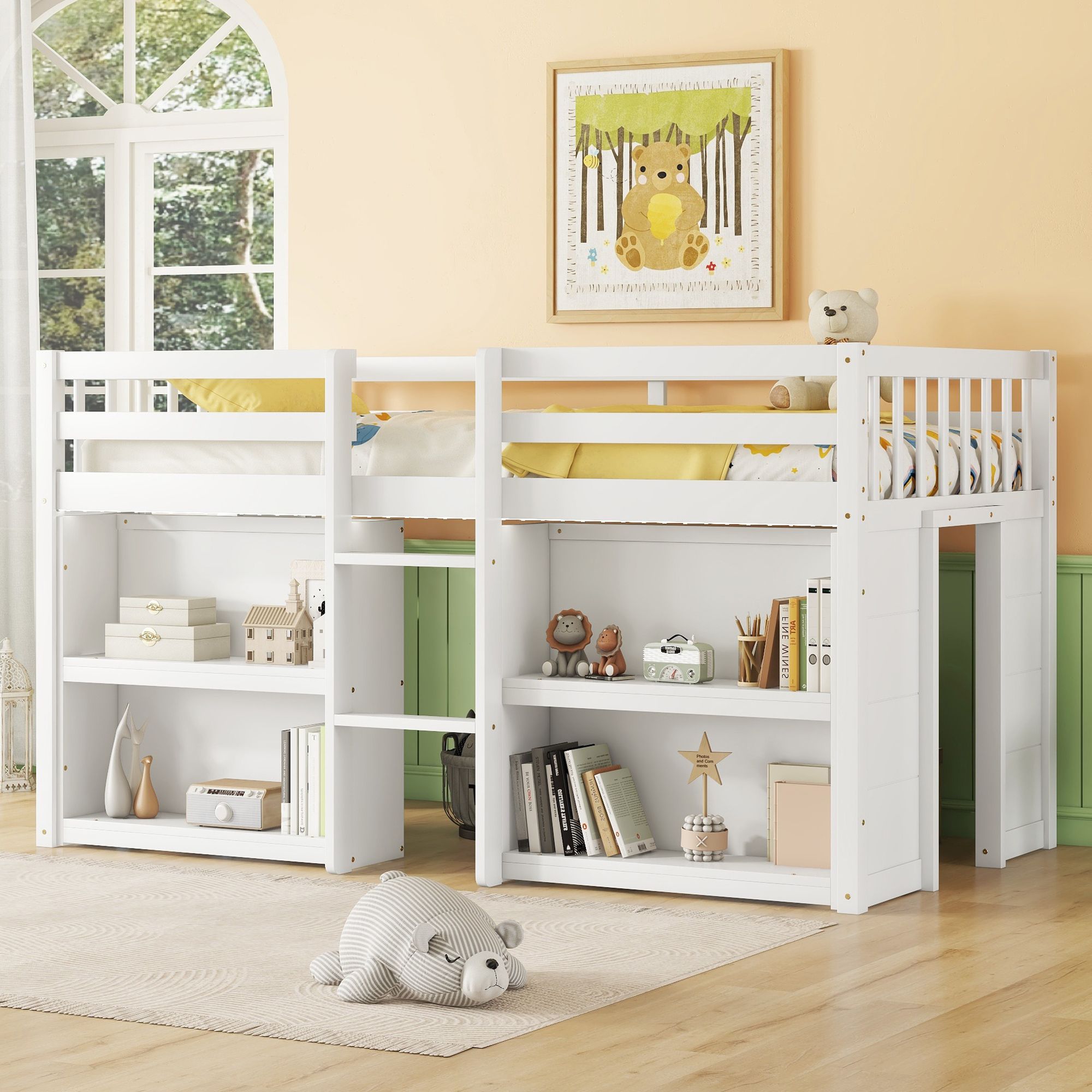 Yiekholo LL-1948AAK Gray Twin loft Bunk Bed