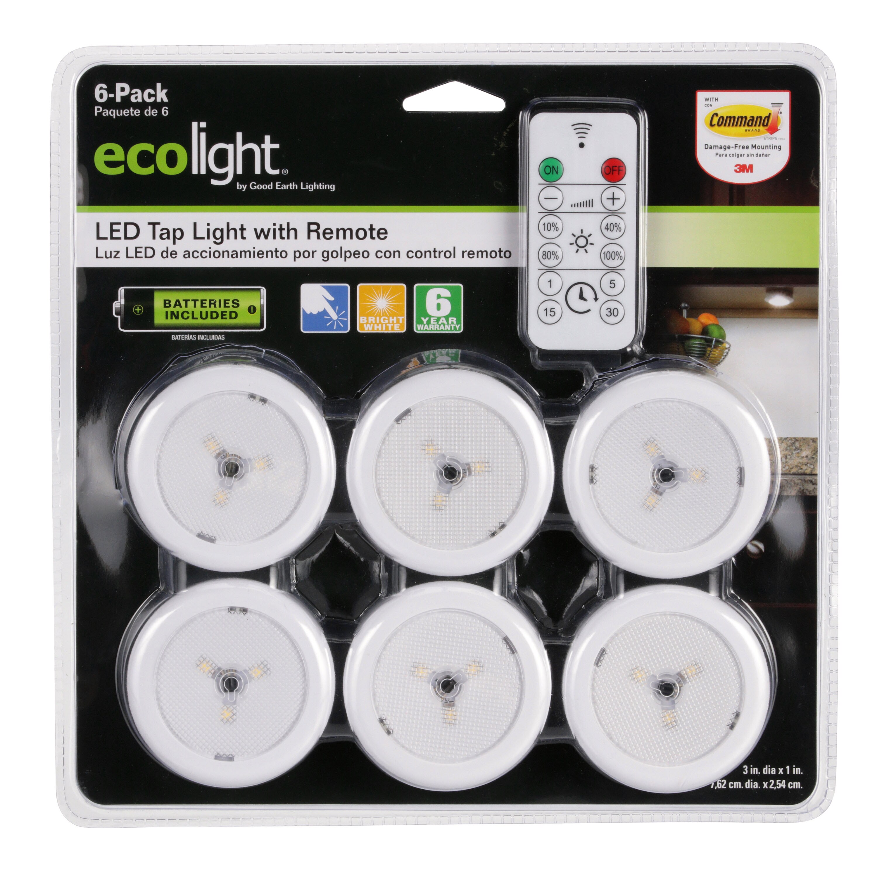 Details about   EcoLight Tap Battery Operated LED Drawer Light 3 Pack **NEW** 