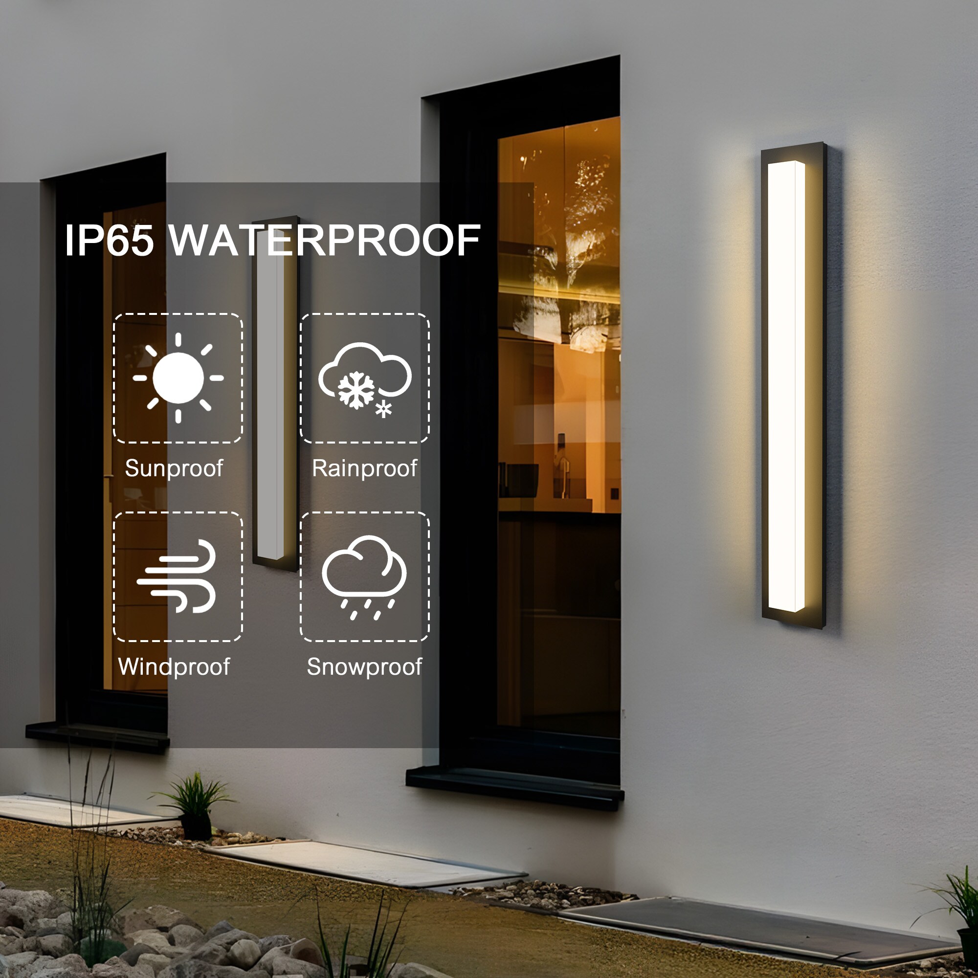 LamQee 06FTL0334BBK Outdoor-Wall-Lighting - View #5