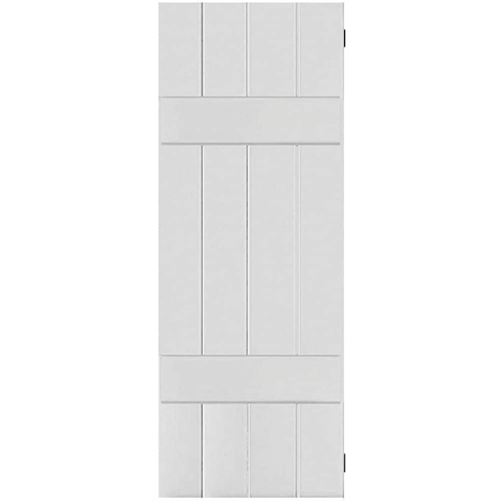 Ekena Millwork RWB15X059PRP 15-in W x 59-in H Primed Paintable/Stainable Board and batten Wood Exterior Shutters ( 2 -Pack )