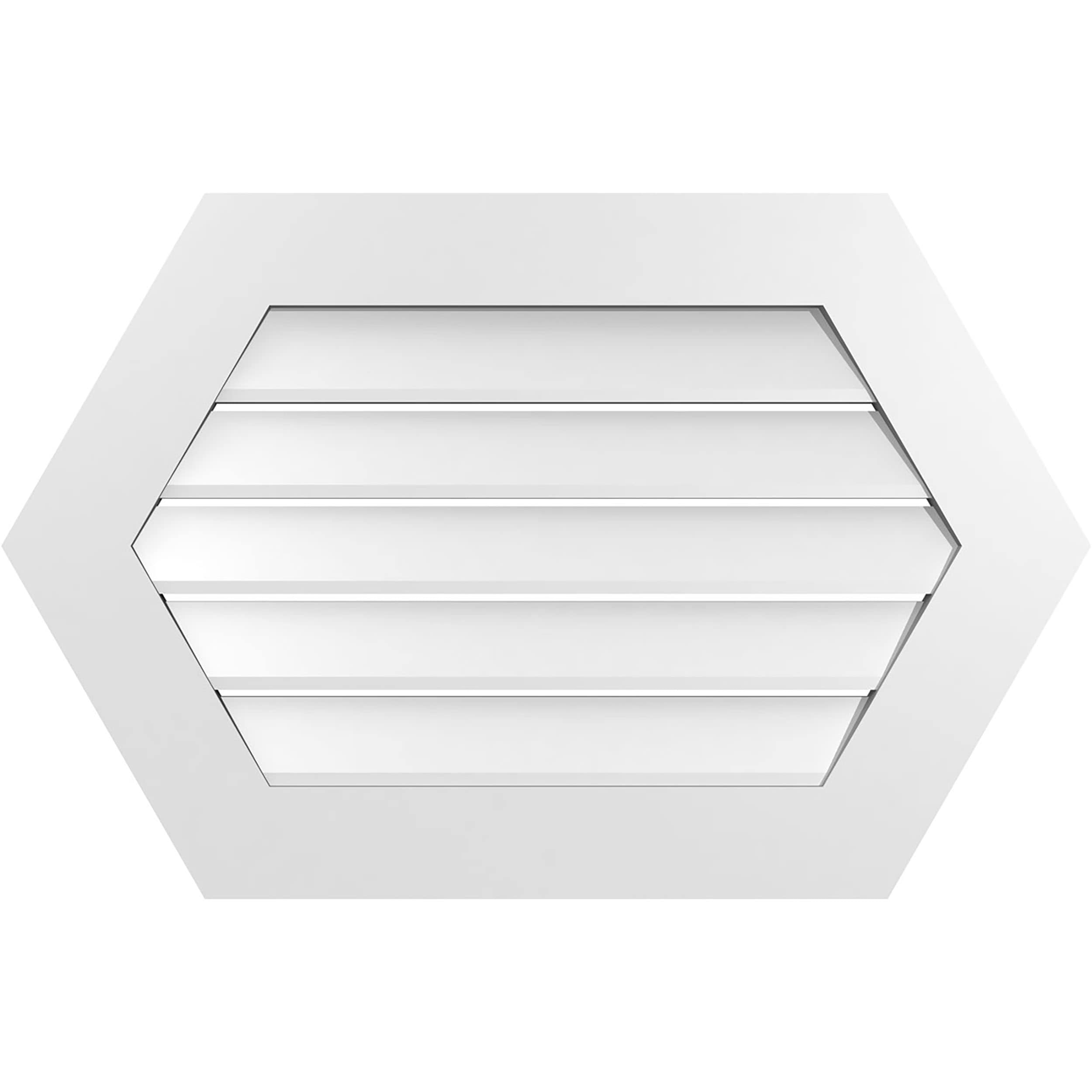 Ekena Millwork GVPHP34X2201SF 34-Inches x 22-Inches Off-white Peaked PVC Gable Louver Vent