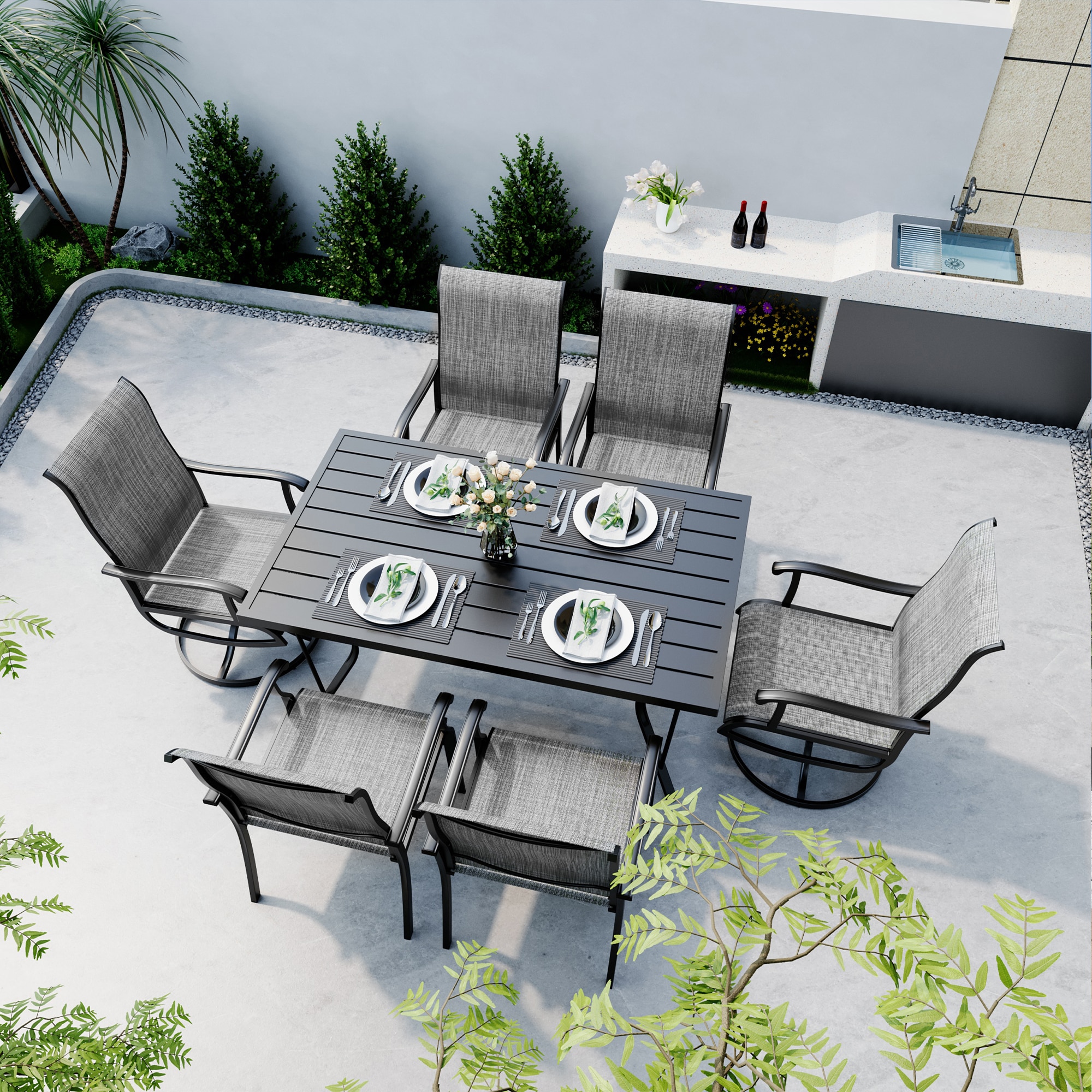 PamaPic TS-CZ-7JT-G-WL1 Patio-Dining-Sets - View #4