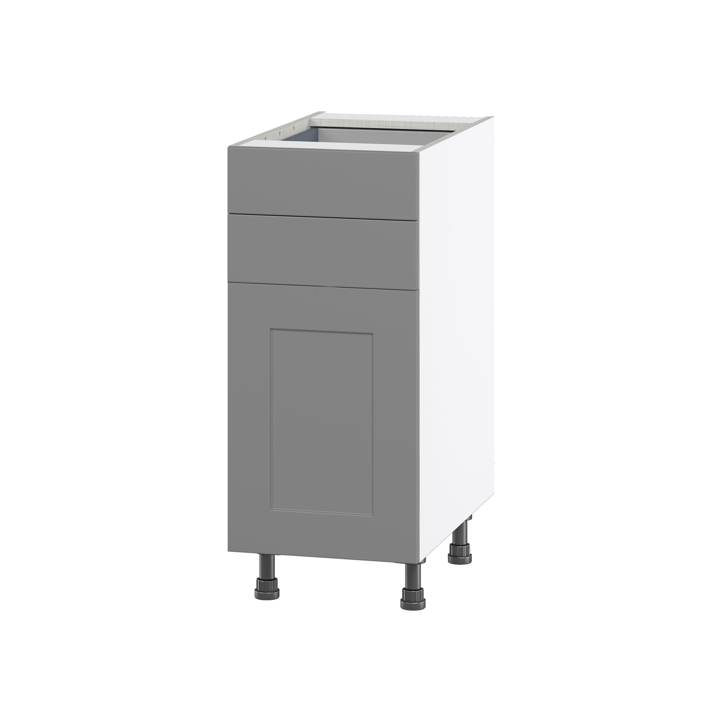 Hugo&Borg Beaumont 15-in W x 34.5-in H x 24-in D Slate Gray 2-Drawer Base Fully Assembled Cabinet