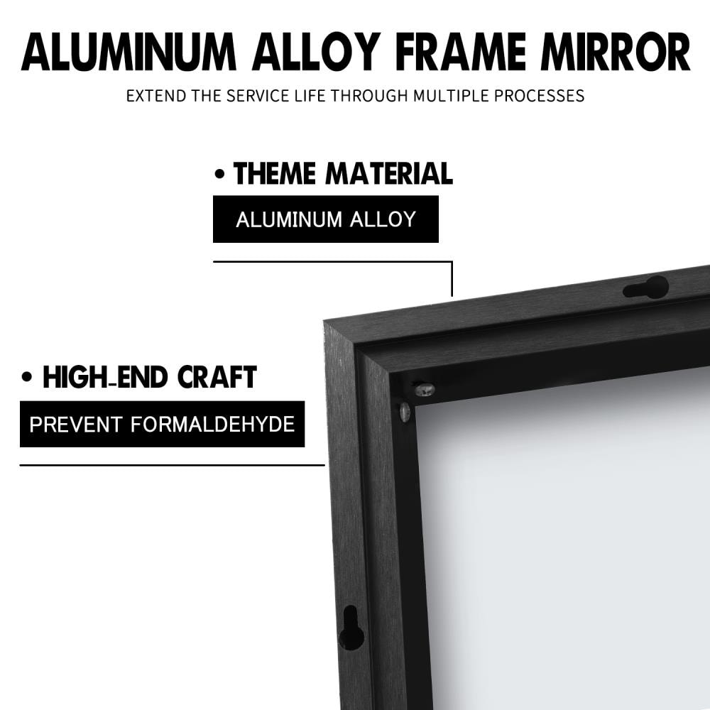 NeuType Aluminum Frame Wall and Bathroom Mirror 26-in W x 37.8-in H ...