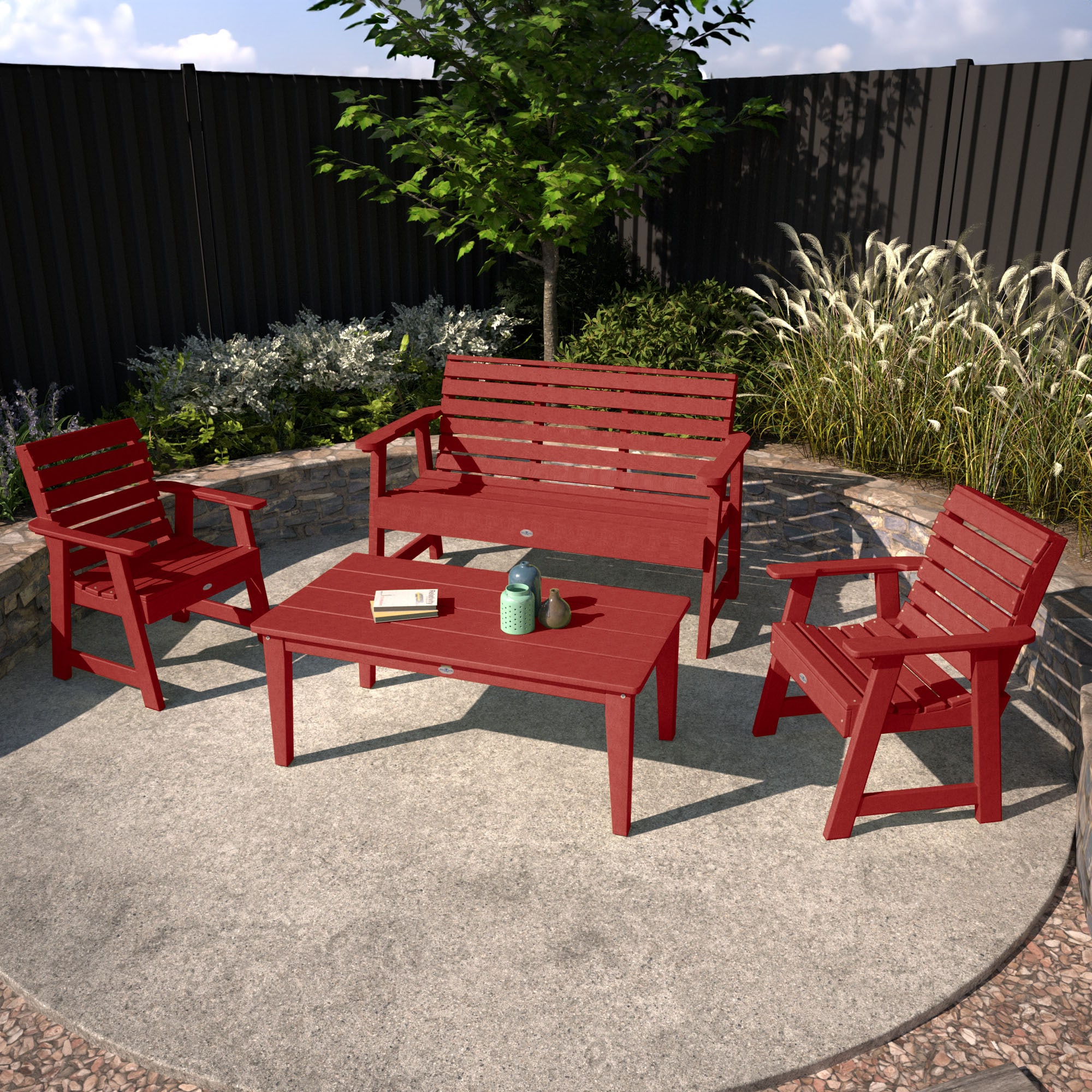 highwood BV-KT4BENW401-BRE Riverside 4 -Piece Patio Conversation Set